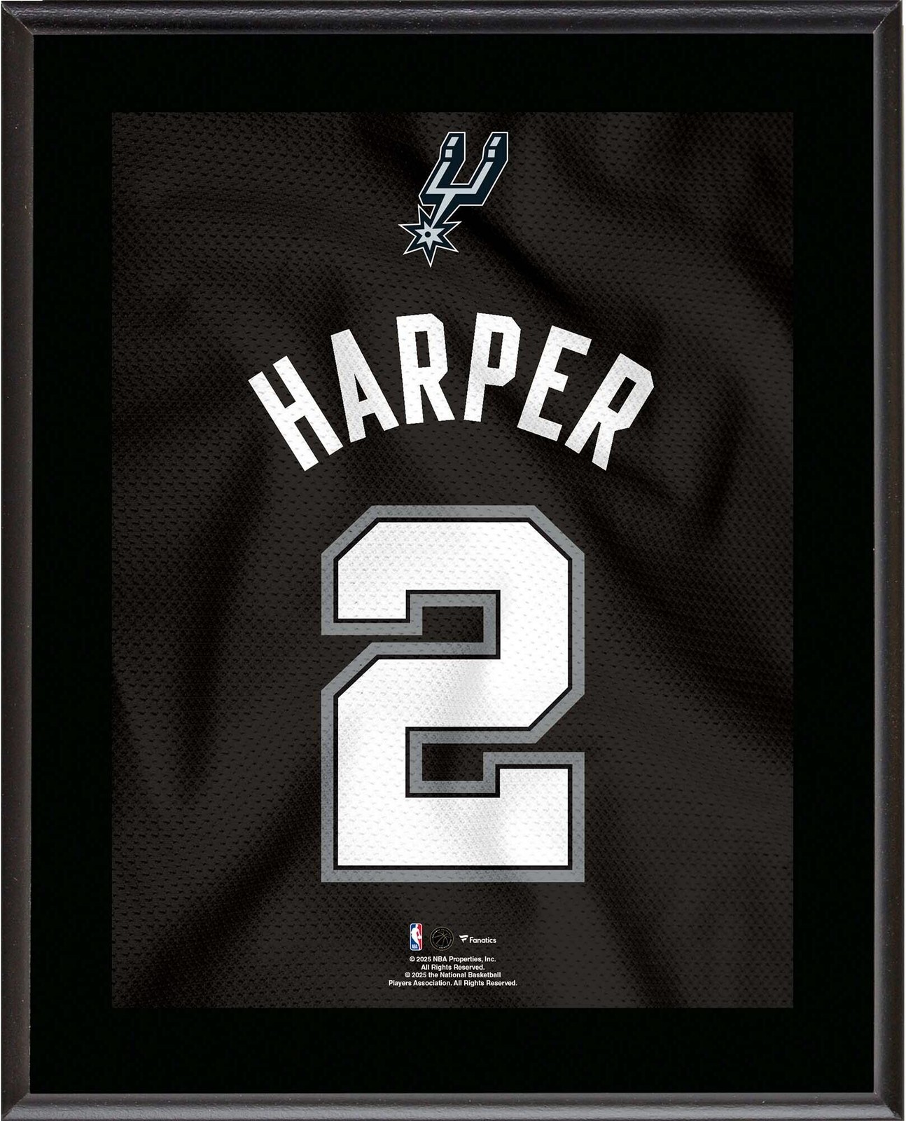 Dylan Harper San Antonio Spurs 10.5″ x 13″ Jersey Number Sublimated