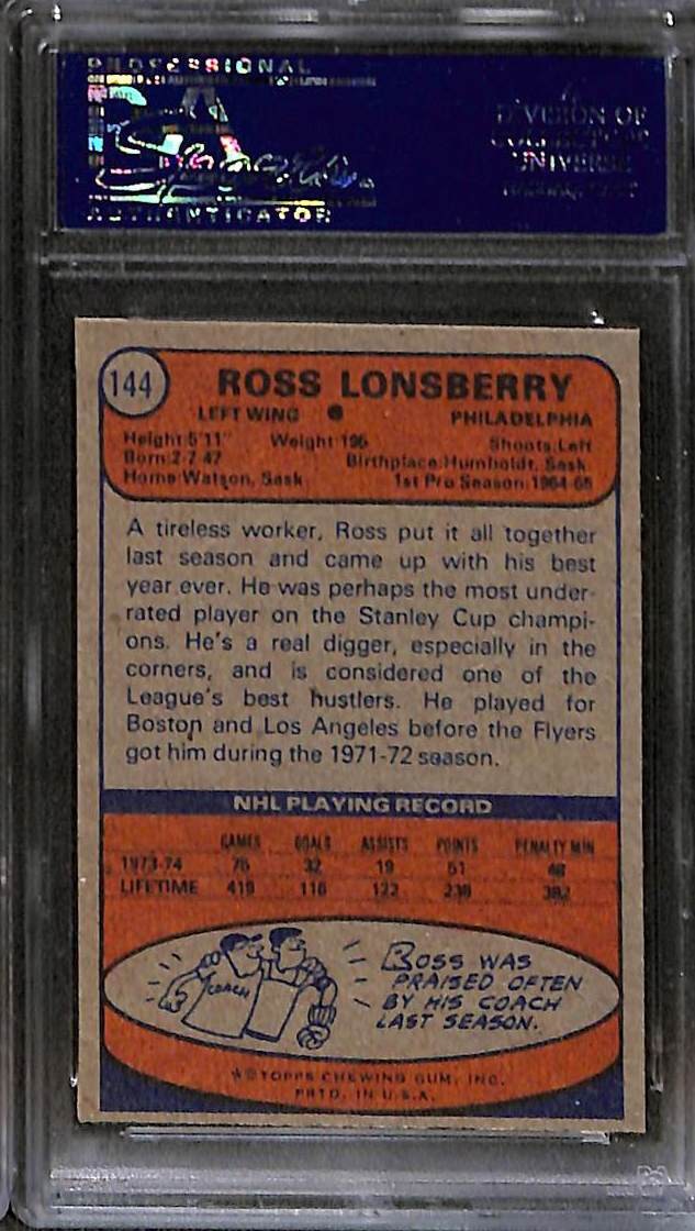 1974 Topps #144 Ross Lonsberry PSA 8 NM-MT 23923403