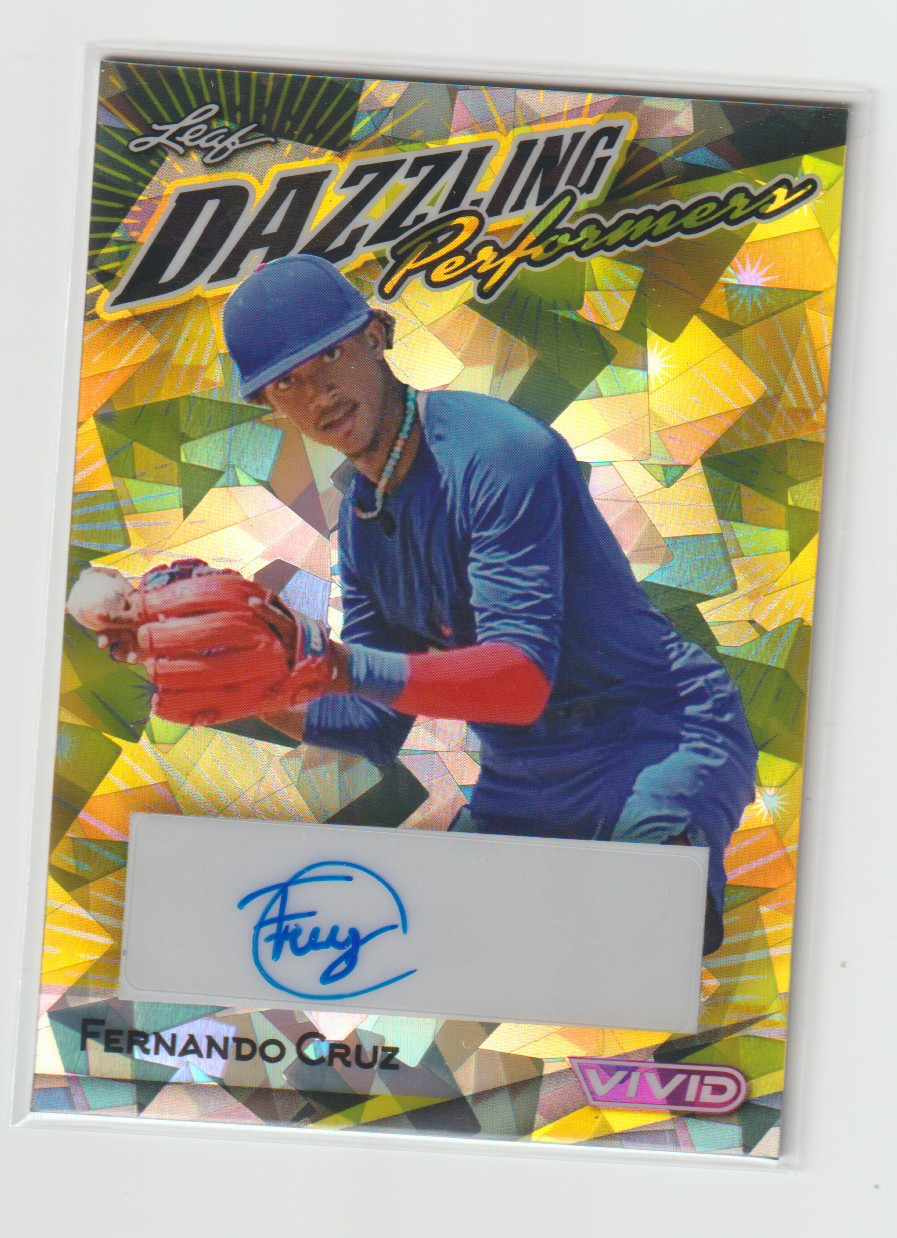 2023 Leaf Vivid-Fernando Cruz Gold Autograph 7/9-New York Yankees