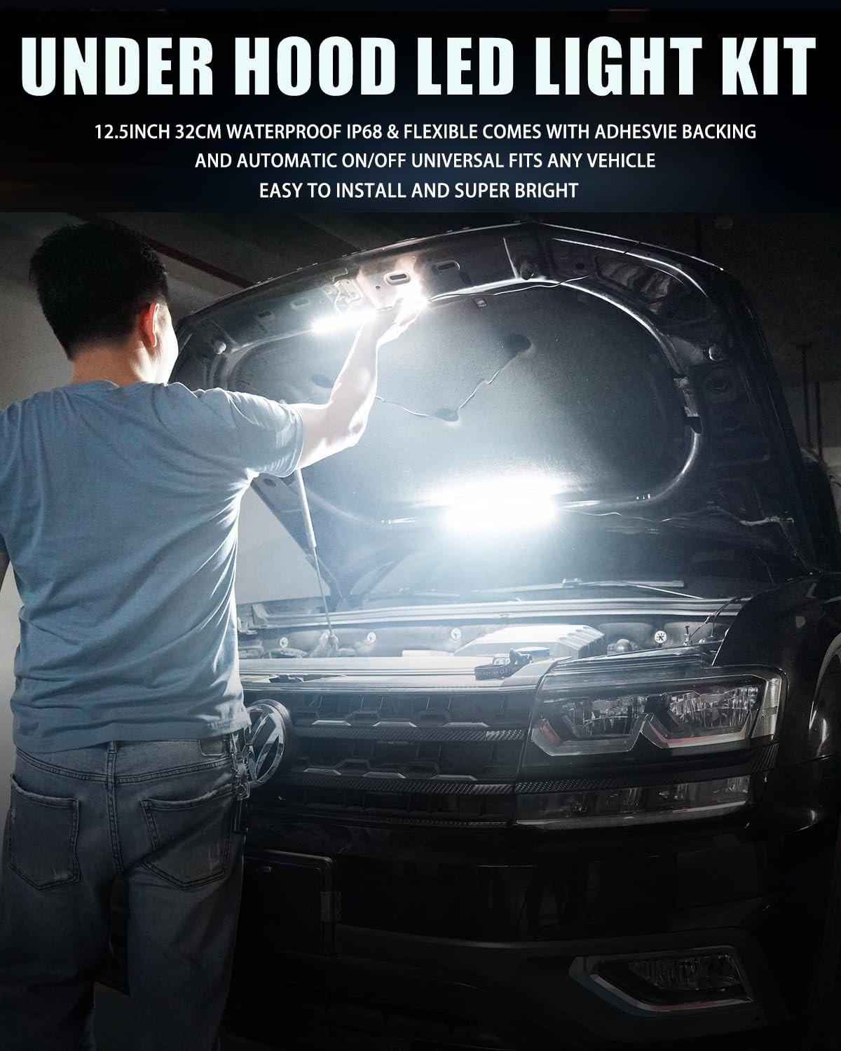 LED Under Hood Light Kit for Car Engine Bay – Universal 12V Auto Illumination