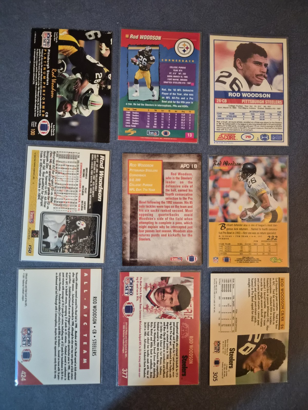 1990s Pittsburgh Steelers 110-Card Lot Rod Woodson Louis Lipps Blitzburgh Era