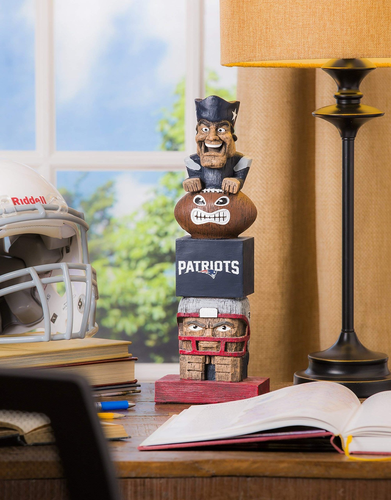 New England Patriots Tiki Totem Garden Statue, Hand Painted Resin, 16 Inch,…