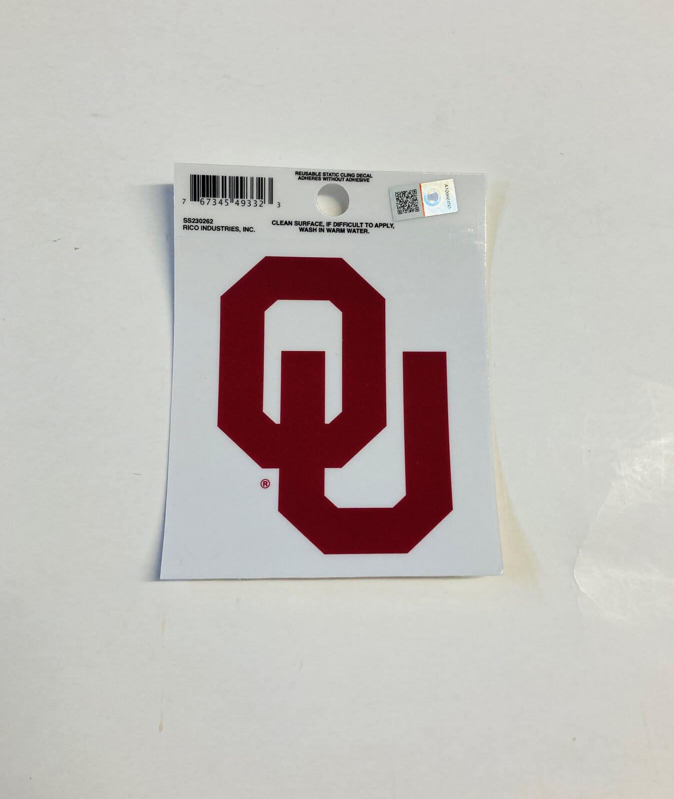Oklahoma Sooners Small Static Cling Sticker NEW! Free Shipping! 3×4 Inches