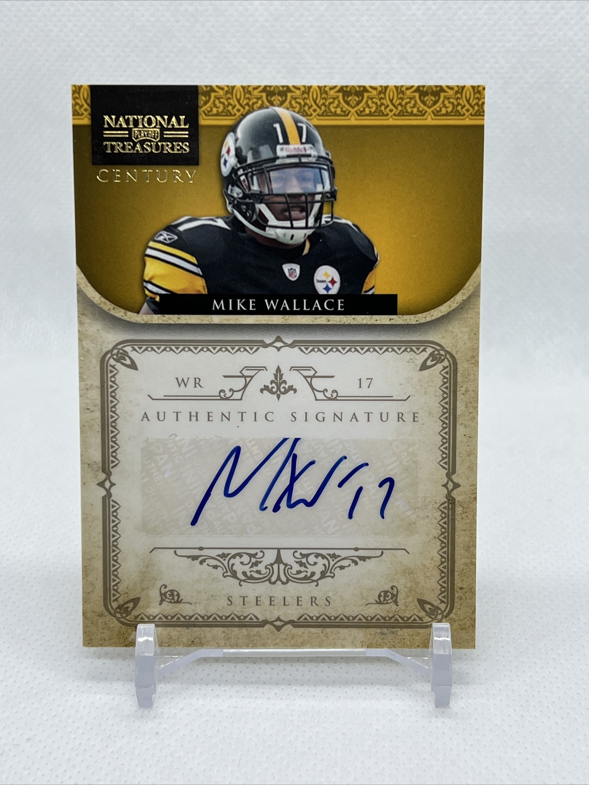 Mike Wallace 2011 Playoff National Treasures Century Black Signatures Auto 7/10