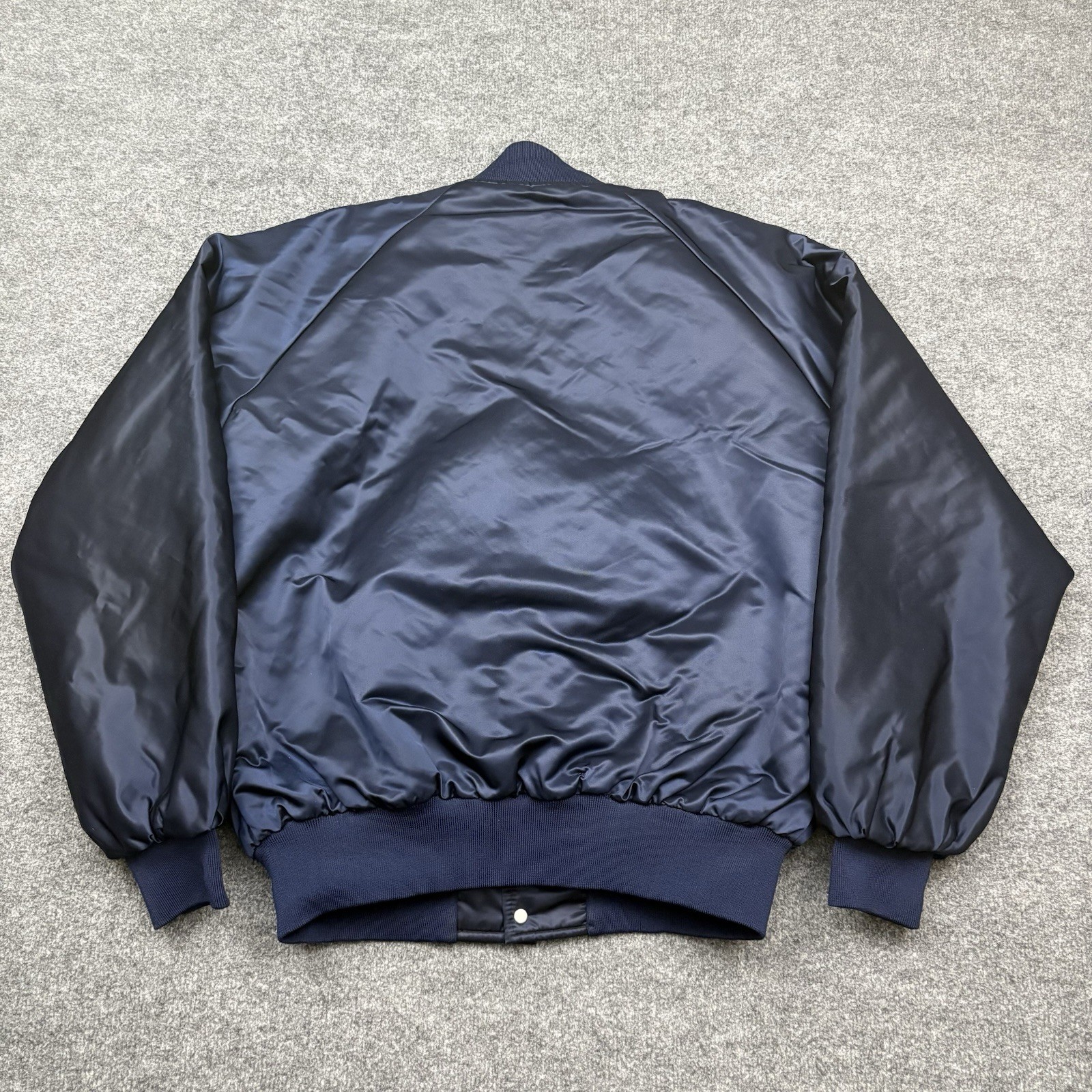 Vintage 80s Auburn Tigers Jacket Mens XL Blue Satin Bomber Sewn Quilted USA NCAA