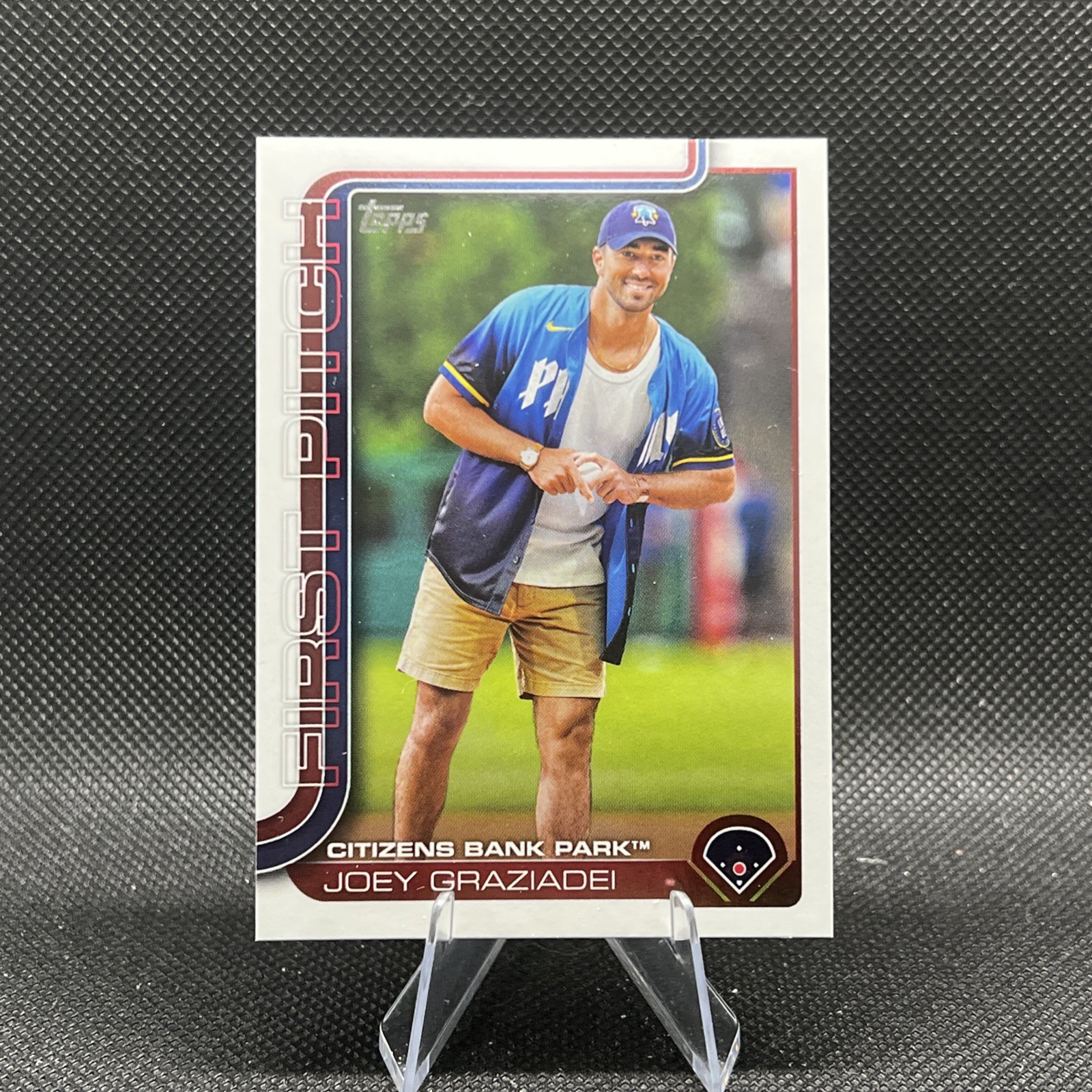 2025 Topps Series 2 Joey Graziadei #FP2-1 Bachelor First Pitch Phillies