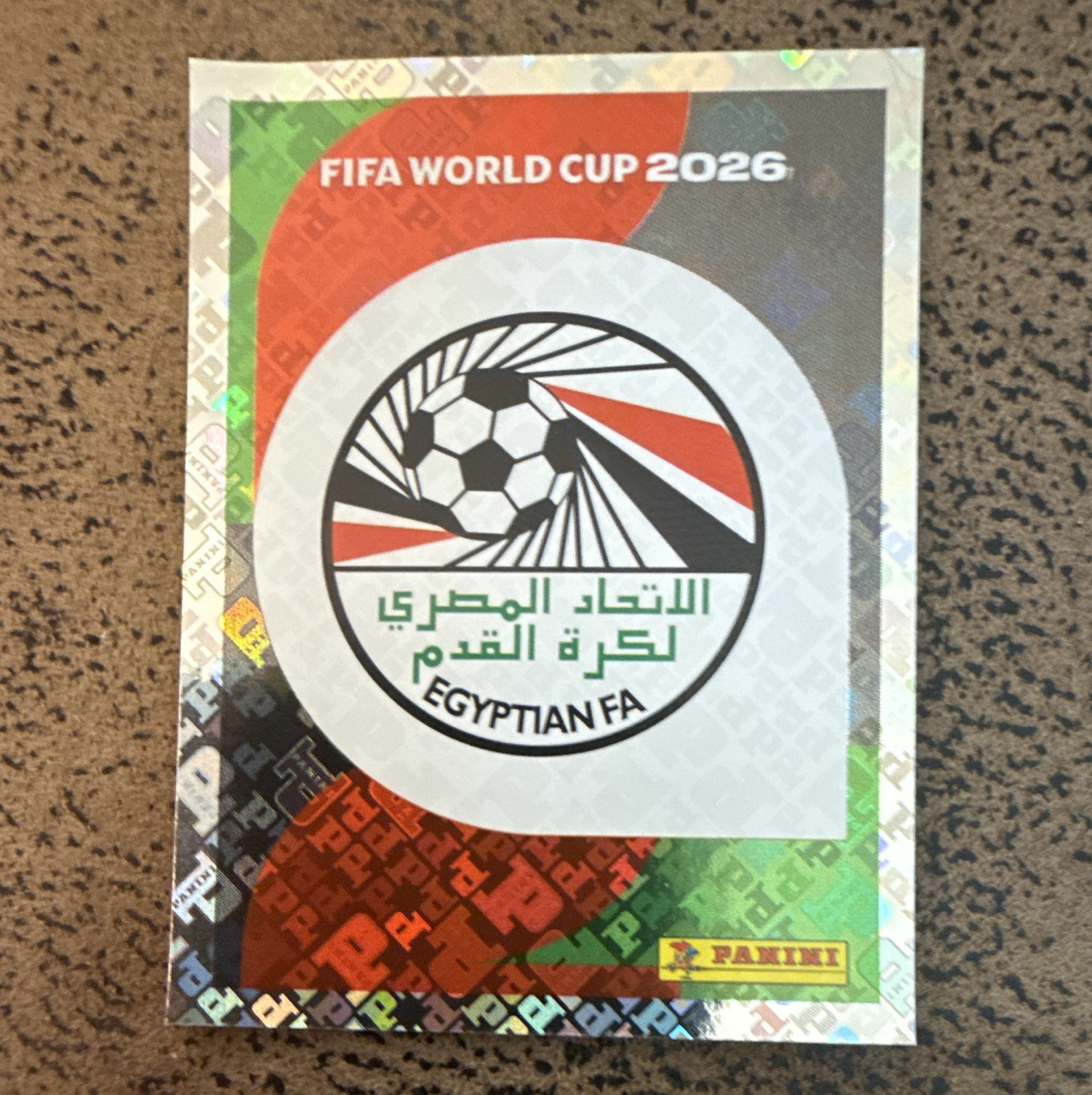 Panini FIFA World Cup 2026 Sticker EGY 1 Egyptian FA Crest/Logo Arabic Official