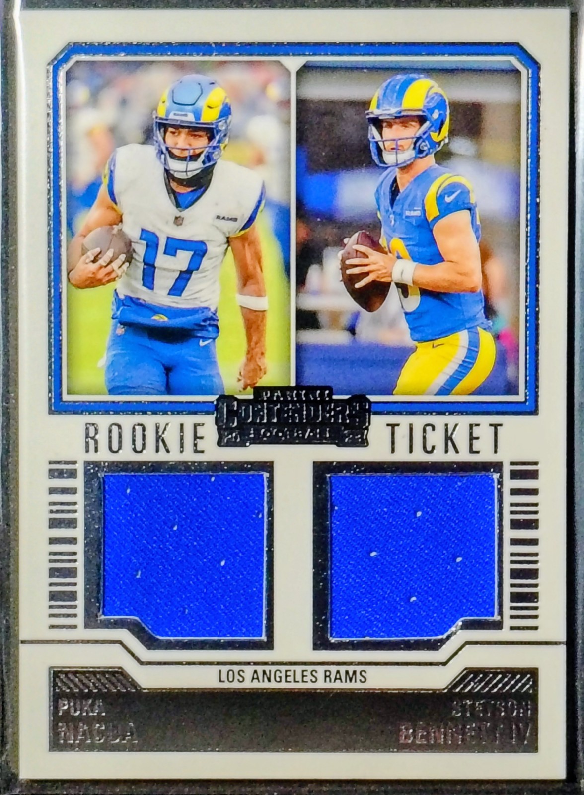 2023 Contenders Puka Nacua/ Stetson Bennett IV Rookie Ticket Dual Patch #DS-11