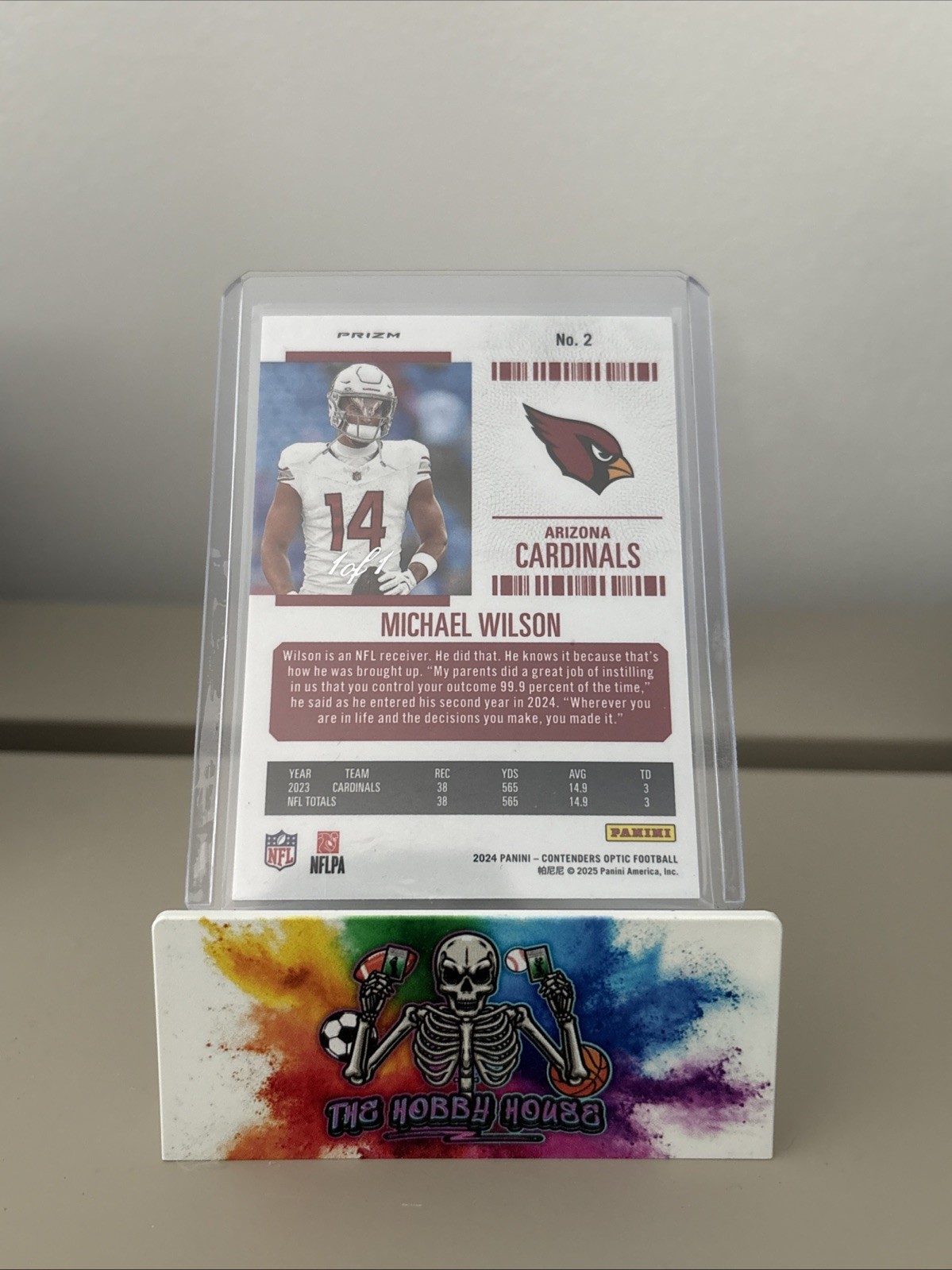 2024 Panini Contenders Optic Ticket Michael Wilson #2 Gold Vinyl Prizm 1/1