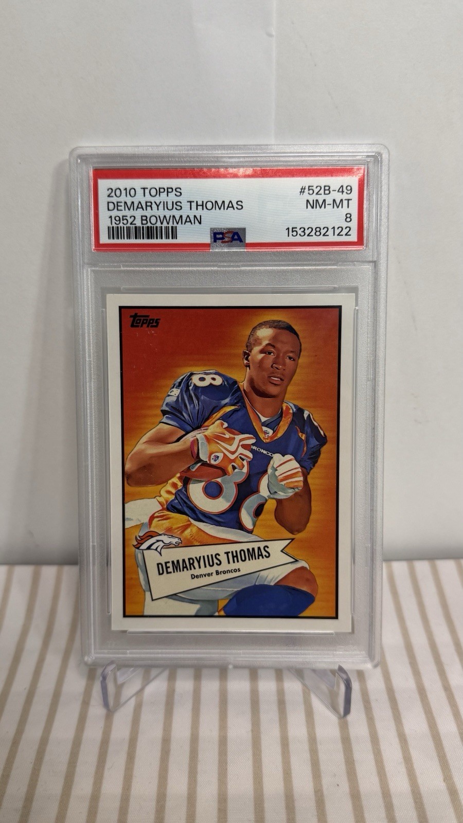 Topps 2010 1952 Bowman Design Demaryius Thomas RC Rookie Insert PSA 8 #52B-49