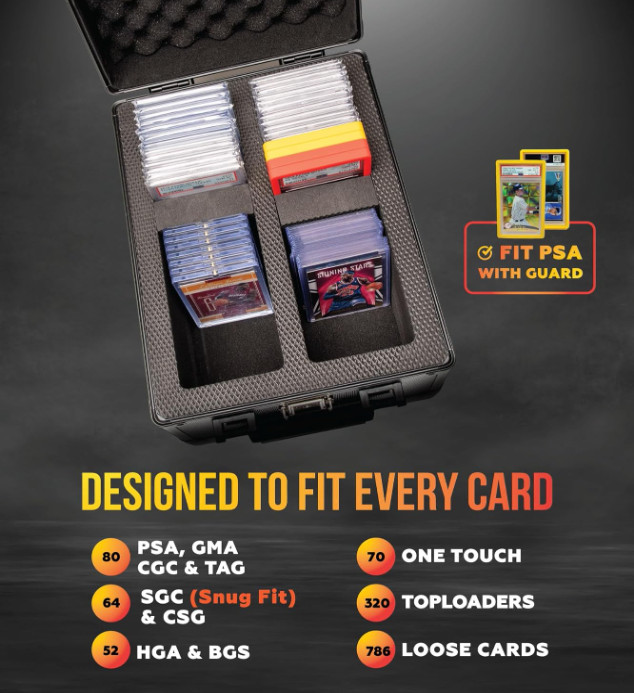 2 Row Graded Card Storage Box PSA Card Slab Case For Graded cards Holds 80+