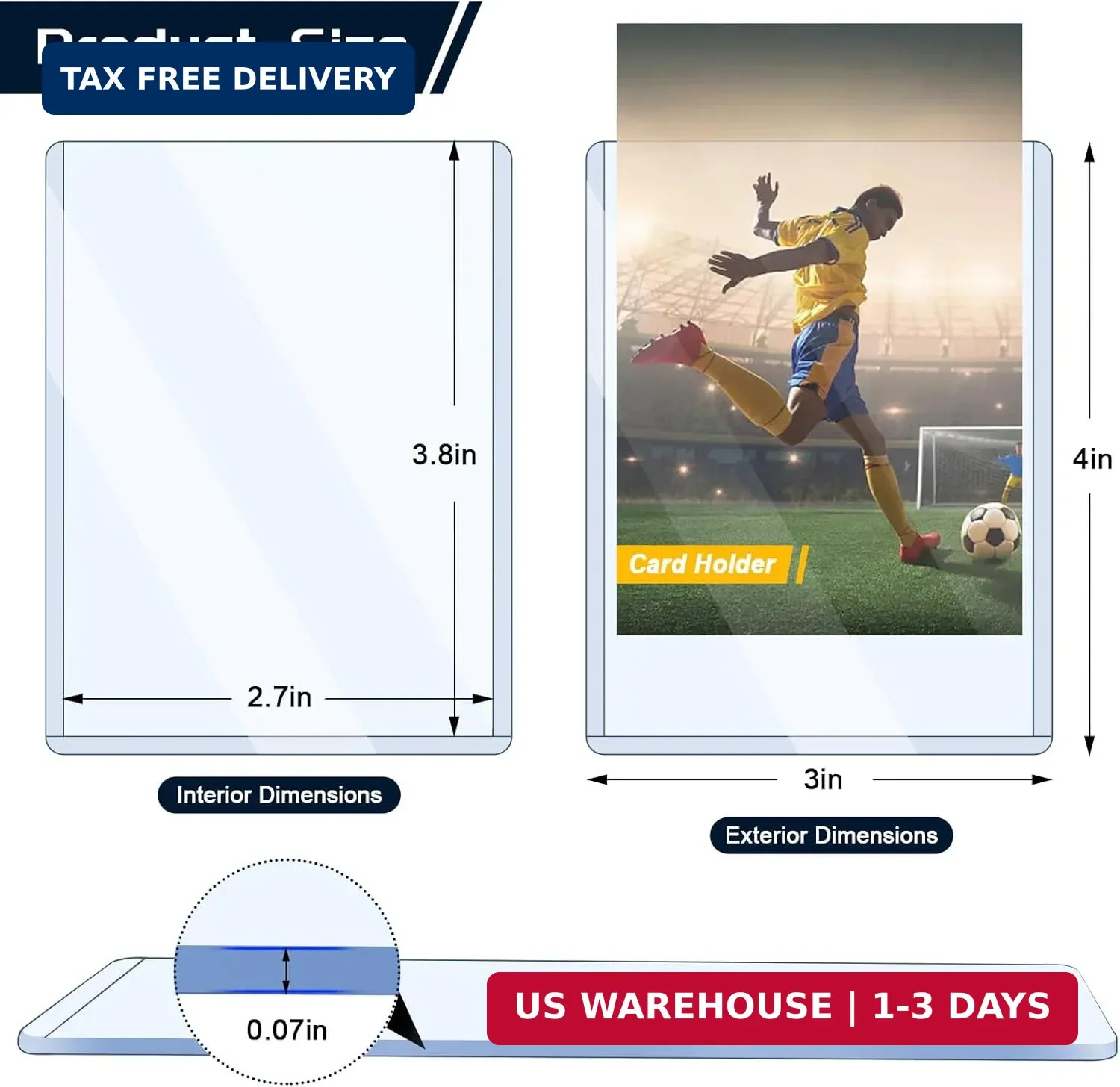 15 Pack Top Loads for Cards 3″x4″ Hard Plastic Card Sleeves Baseball Card Protec