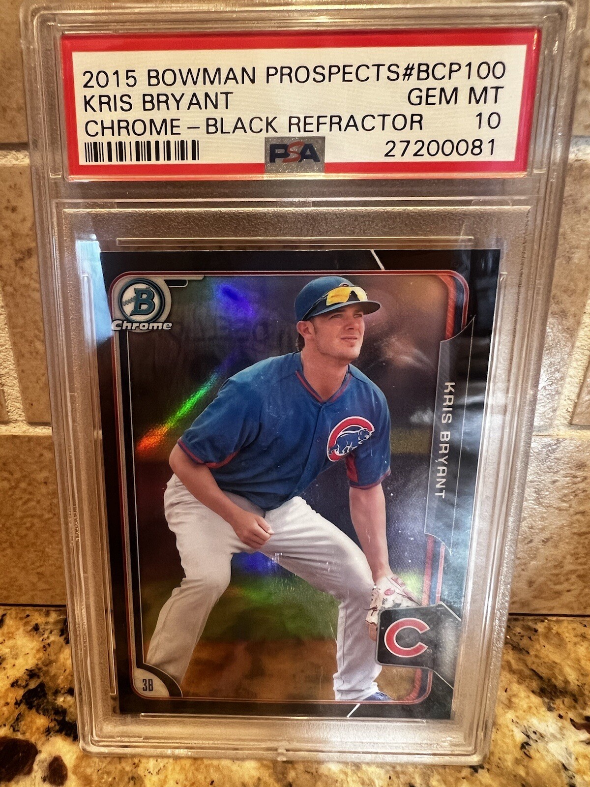 2015 Bowman Chrome Kris Bryan Black Refractor PSA 10