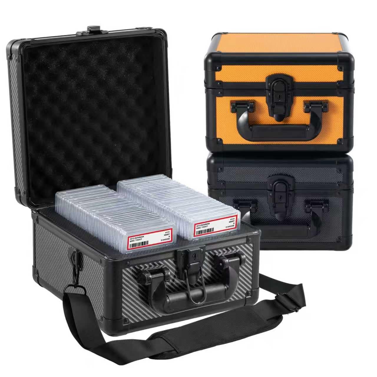 JOJOUP Graded Card Storage Box – Aluminum Alloy Trading Cards Case Holds 55+ …