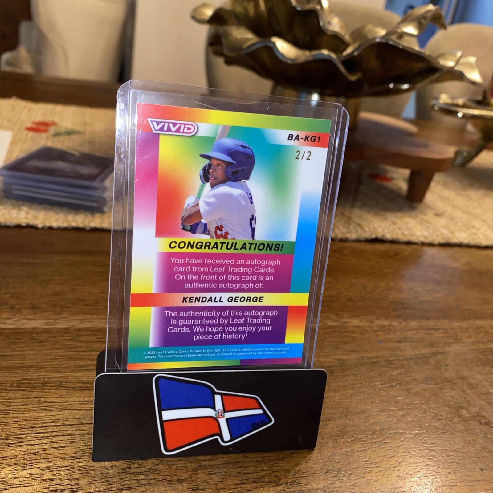 2023 Leaf Vivid Kendall George Purple Mojo Auto /2 Dodgers