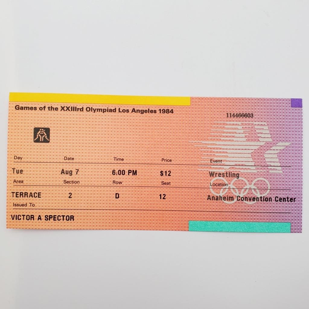 LA Olympics 1984 LOT Soccer Tickets Letter Buyer’s Guide Wrestling Stamp # 2084