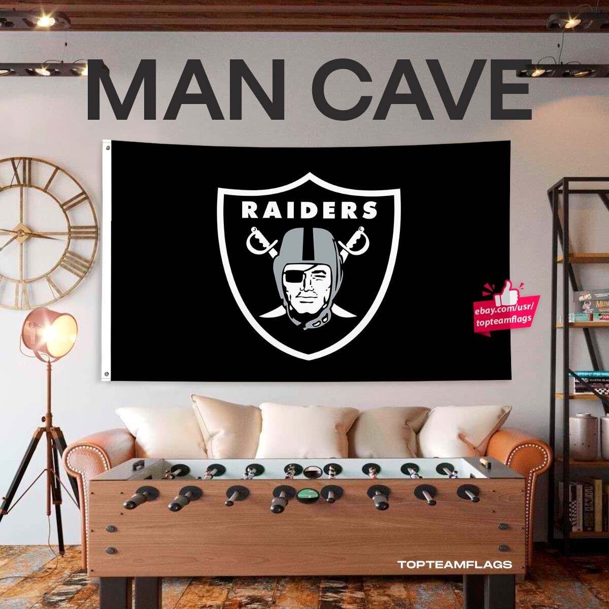 Oakland Raiders Las Vegas 3×5 American Flag Las Vegas Nation Football Banner