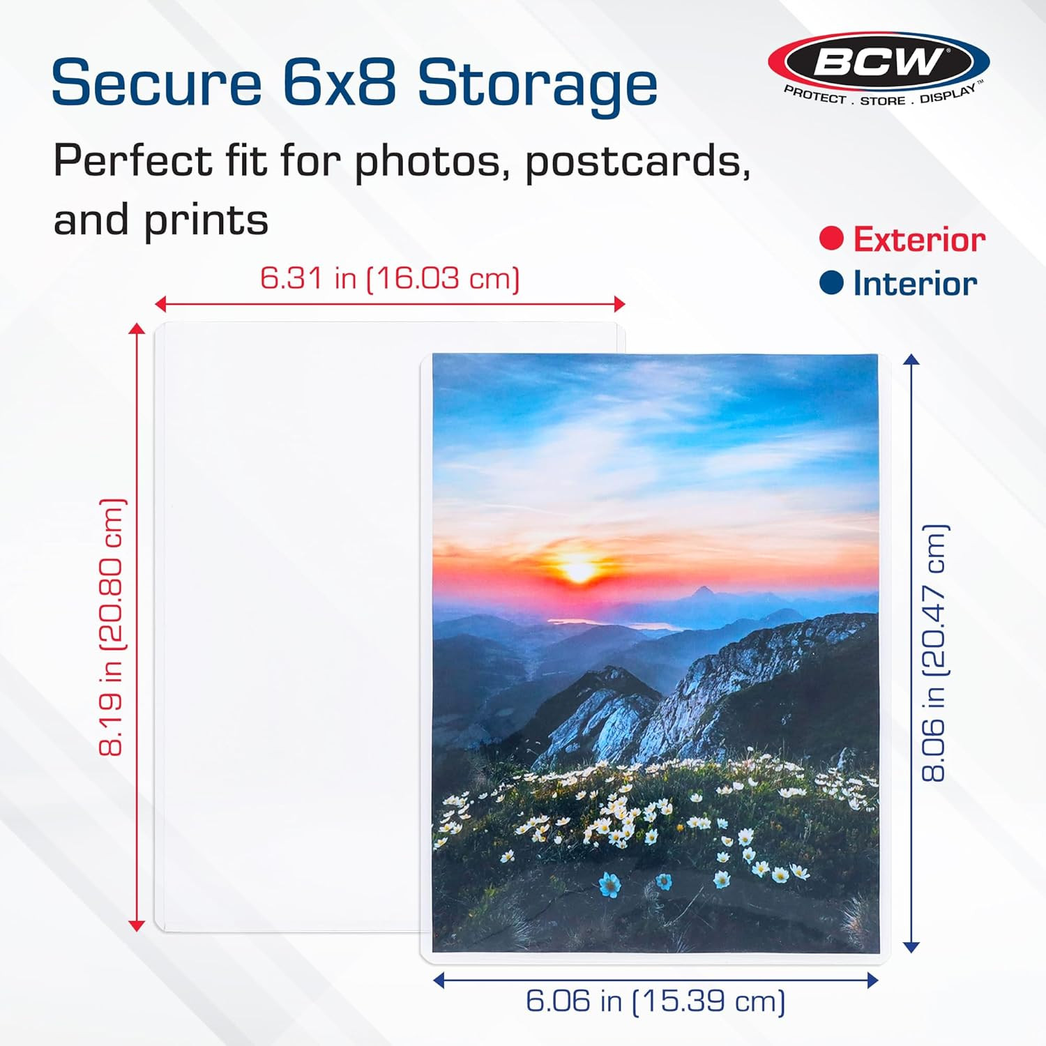 BCW 6X8 Toploaders for Photos | 25-Pack | 6X8 Toploaders,Clear Rigid PVC Protect