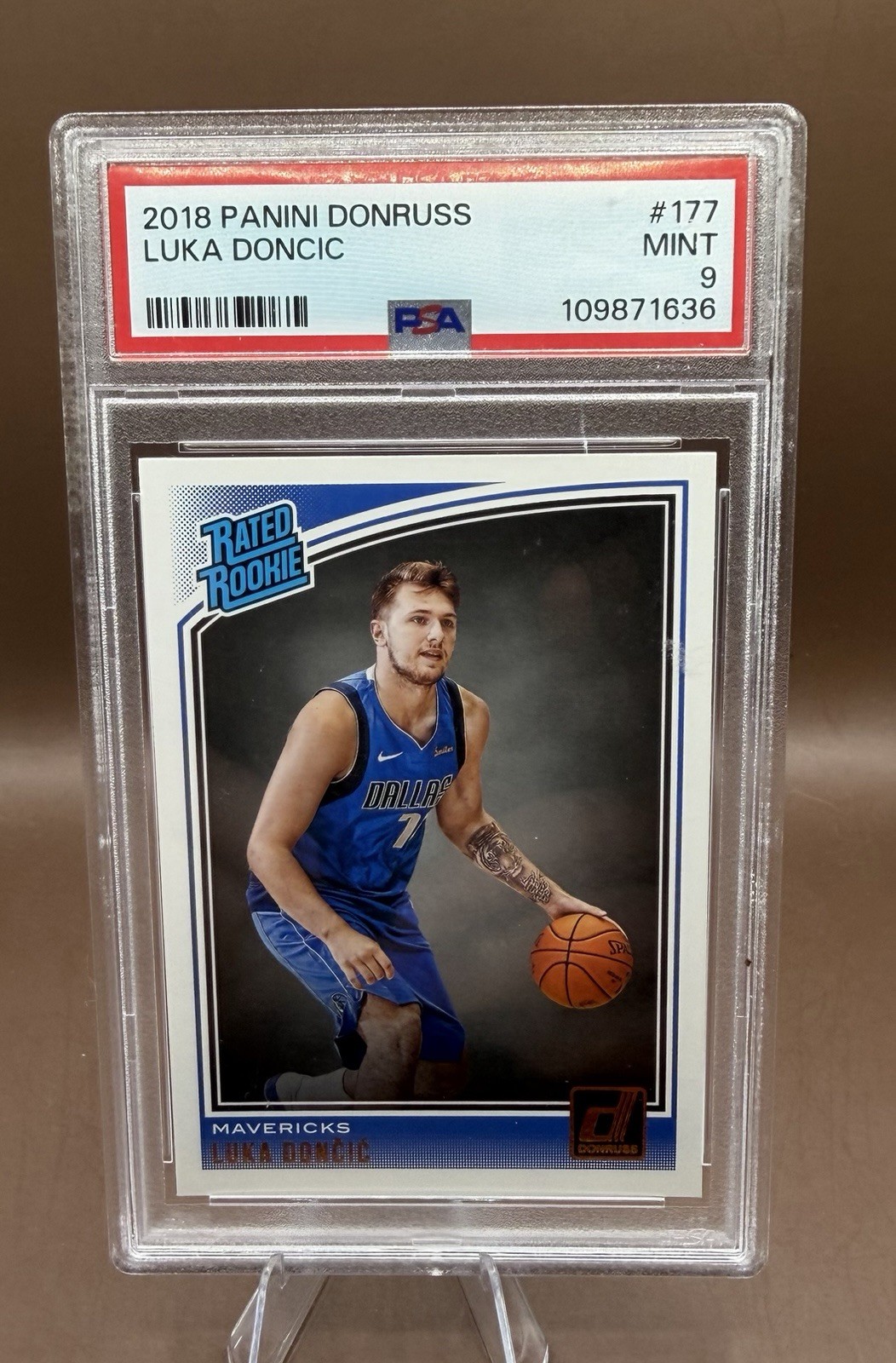 2018 PANINI DONRUSS LUKA DONCIC #177 RATED ROOKIE PSA 9 Read Slab Crack