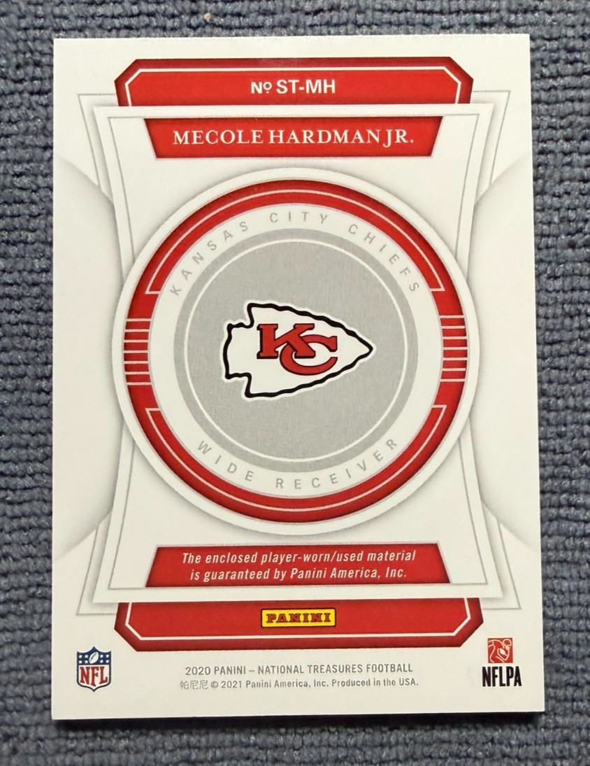 MECOLE HARDMAN JR. 2020 National Treasures SUNDAY TREASURES Patch #/10 Chiefs