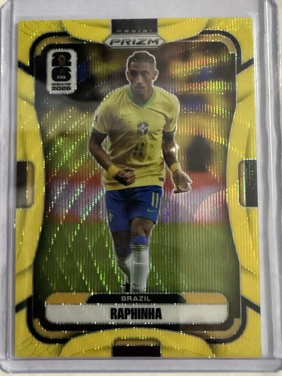 Panini Prizm 2026 FIFA World Cup Raphinha Brazil Wave Prizm – Serial #024/180