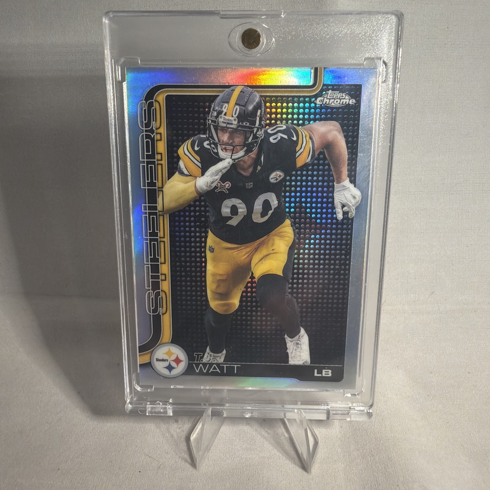 2025 Topps Chrome TJ Watt Lightboard Refractor SP #258- Steelers