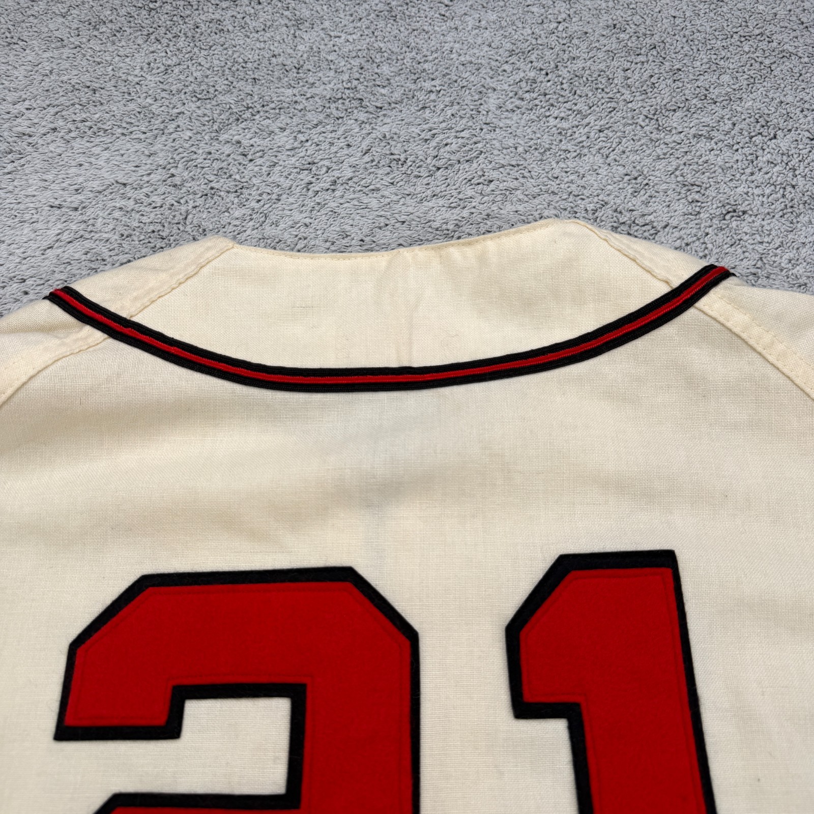 Milwaukee Braves Jersey Men XL Baseball Wool Warren Spahn 21 USA Mitchell & Ness