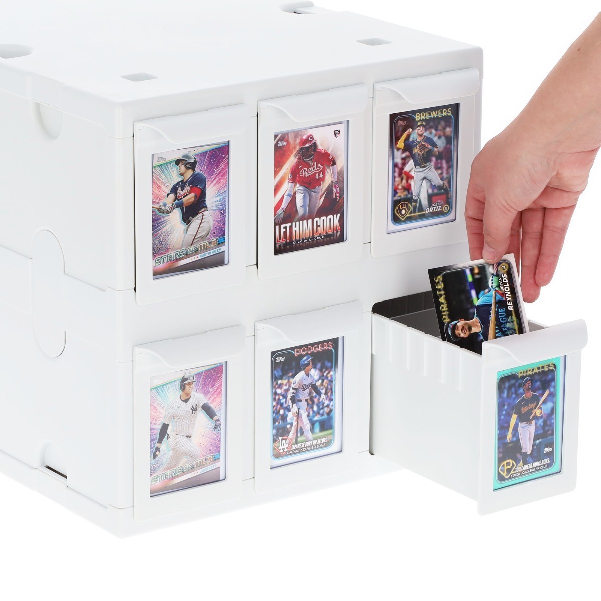 BCW White Card Box Bin 6 Drawers Hold 1000+ Gaming / 700 Sports Card New Catalog