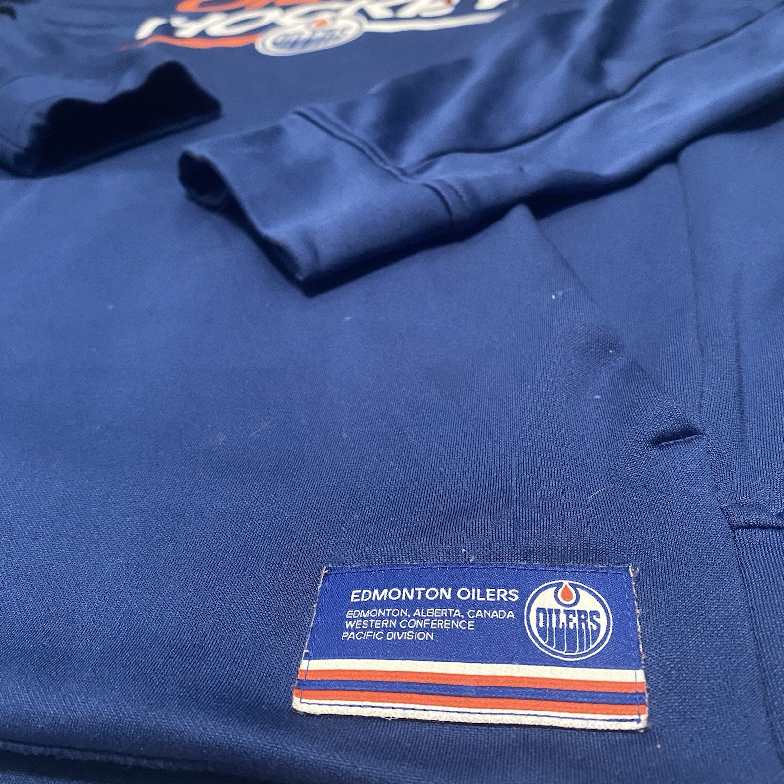 Men’s Edmonton Oilers Fanatics Royal Blue Pro Performance Pullover Size XL NHL