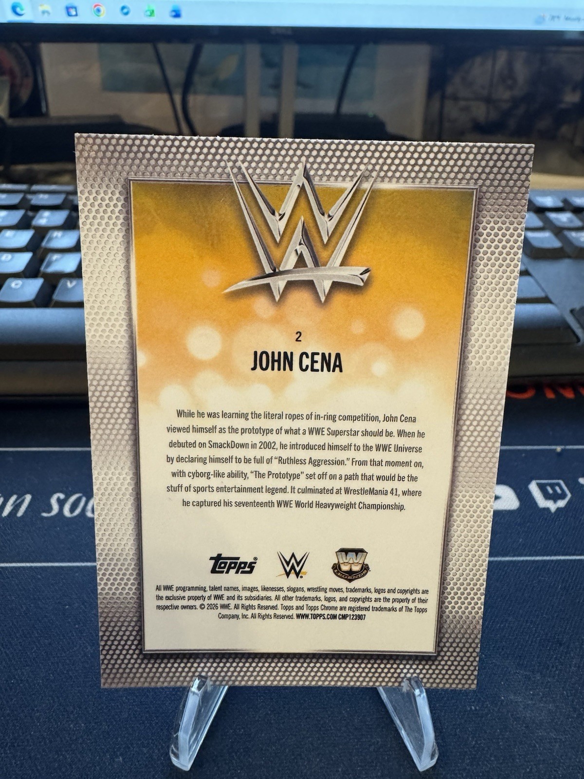 John Cena 2026 Topps Chrome Sapphire WWE Sapphire No 2