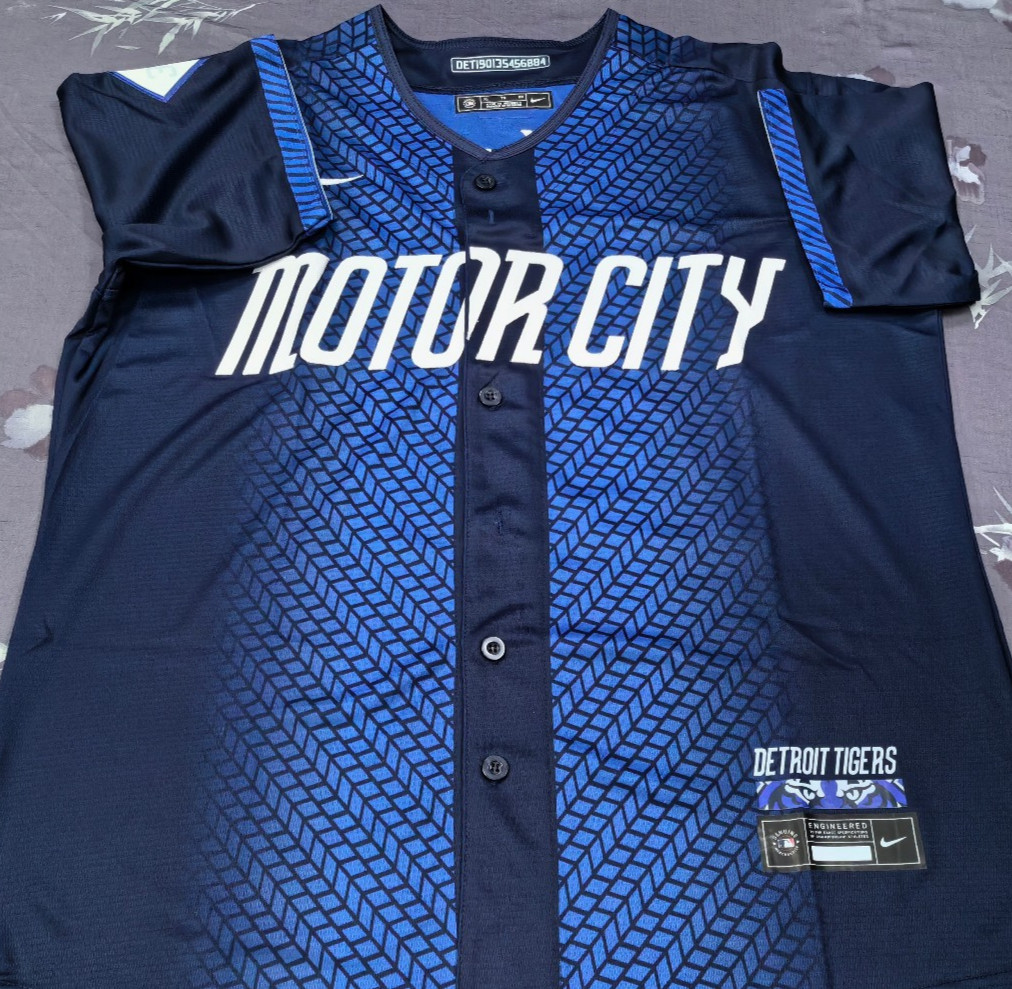 Javier Baez #28 Tigers City Navy Cool Base Sewn Stitched Jersey.
