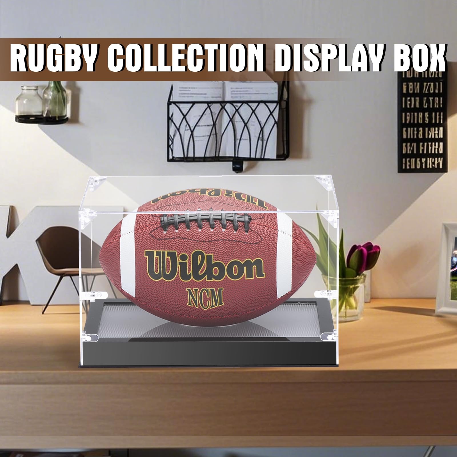 Acrylic Football Display Case with Adjustable LED Light,Autographed Football …