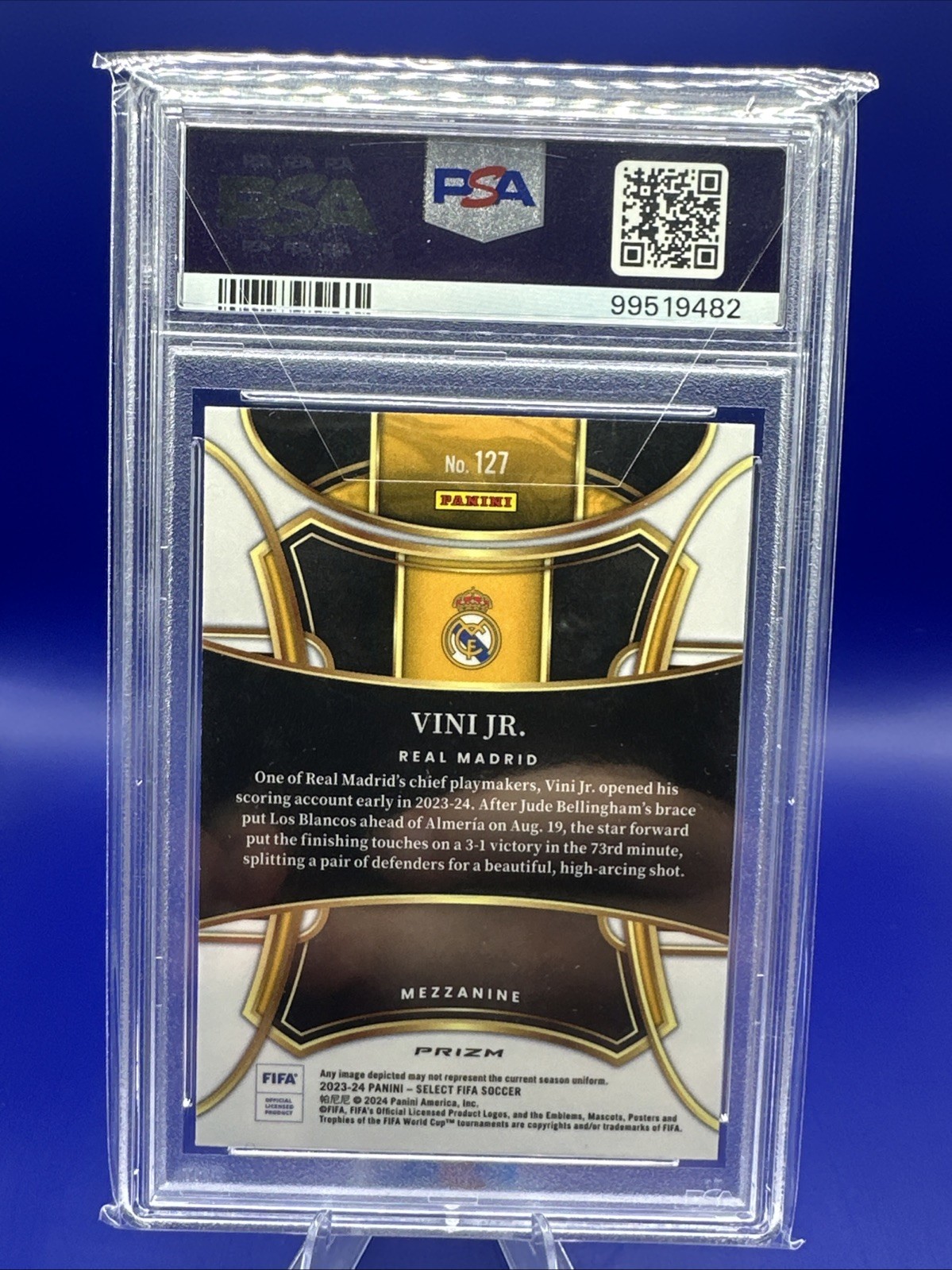 2023-24 Panini Select FIFA VINI JR Vinicius #127 White Sparkle SSP PSA 10 🔥💎