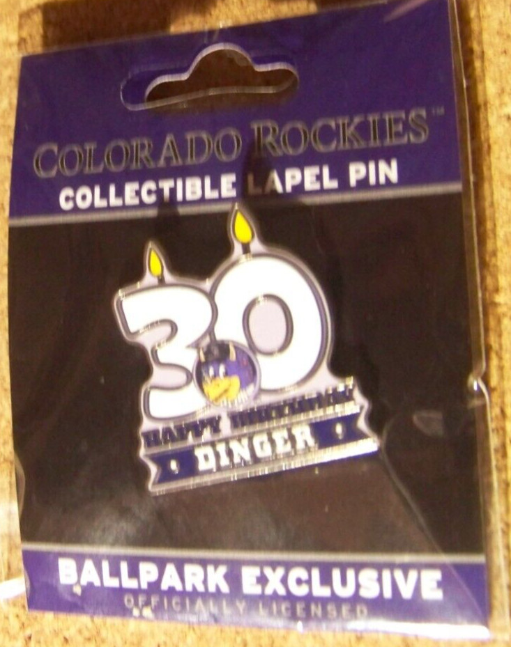2024 Colorado Rockies pin Dinger Mascot 30 Happy Birthday 30th MLB