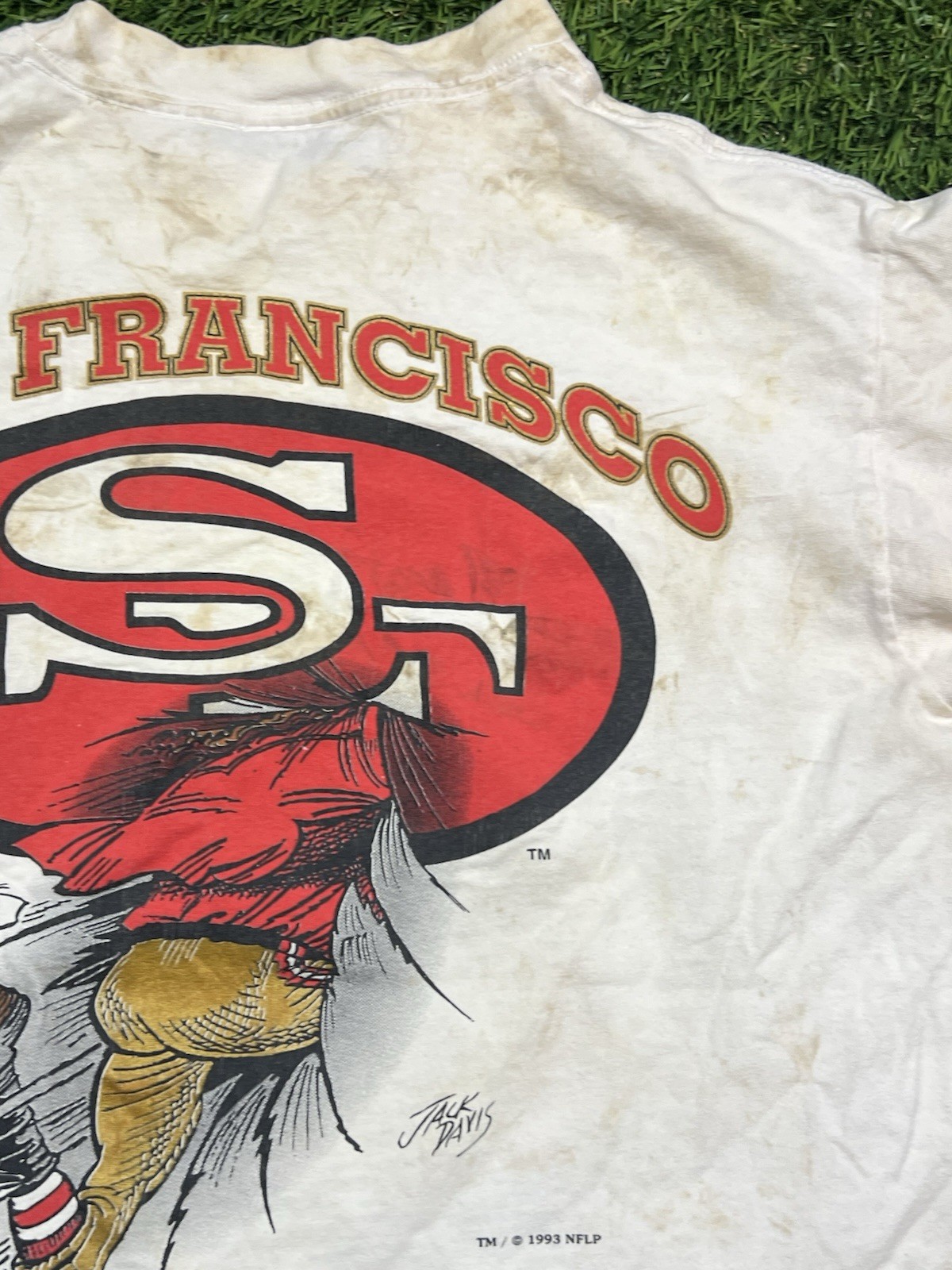 San Francisco 49ers NFL Caricature T-Shirt Men’s M Double Sided Vintage 90s