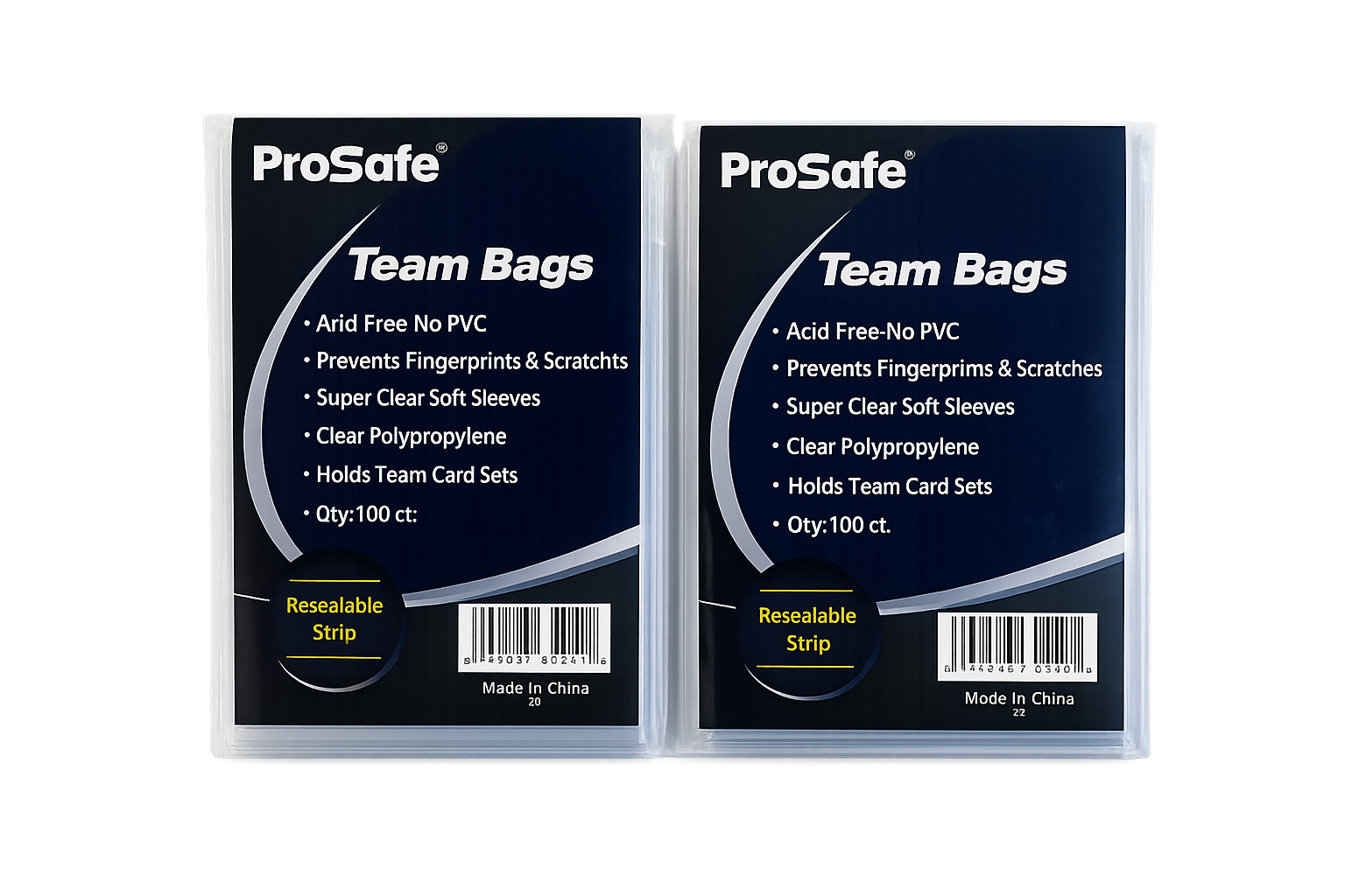 Card Sleeves Holders Trading Team Bags, Resealable, 100/500/1000/1200/5000/10000