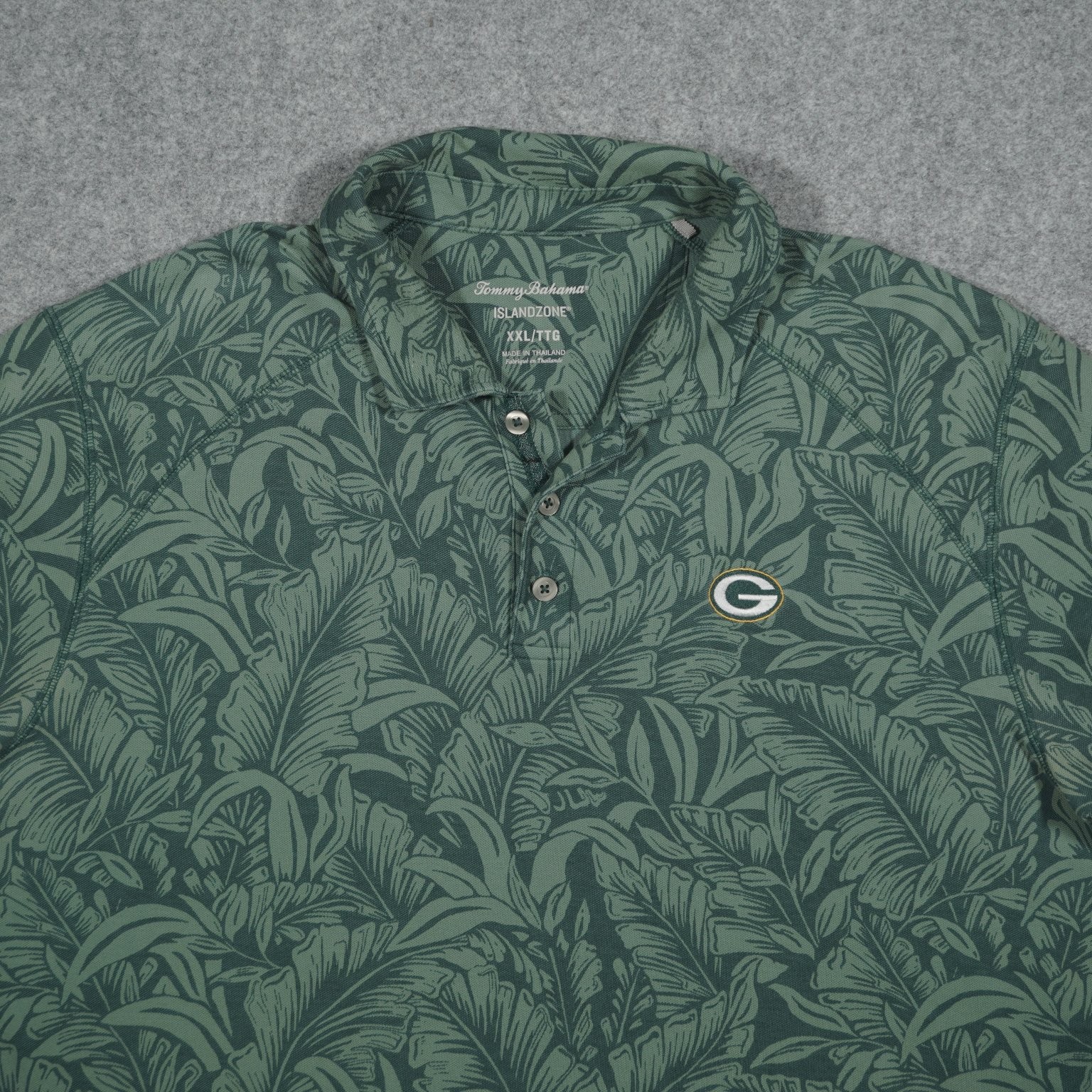 Green Bay Packers Tommy Bahama Polo Shirt XXL Leaf Pattern NFL