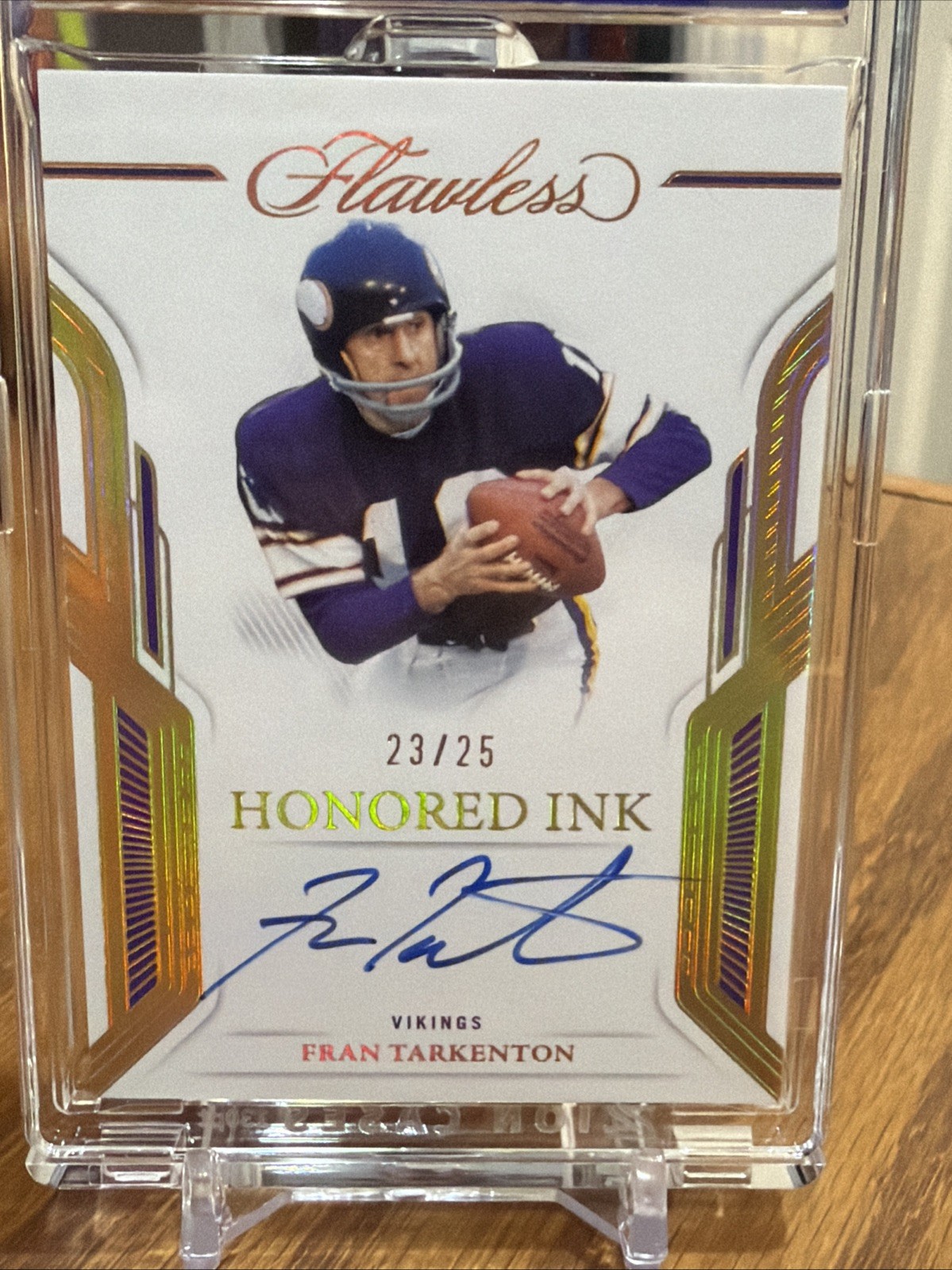 2023 Panini Flawless Fran Tarkenton Honored Ink Auto #/25 Vikings in New Case