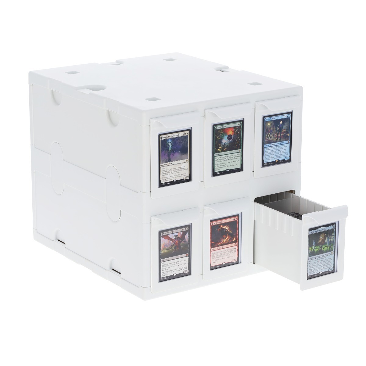 BCW White Card Box Bin 6 Drawers Hold 1000+ Gaming / 700 Sports Card New Catalog