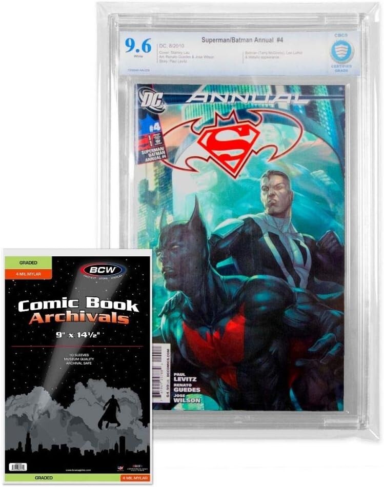 BCW Graded Comic Mylar Archivals 10 Count 4 Mil. Fits CGC Graded – 9″ x 14 1/4″