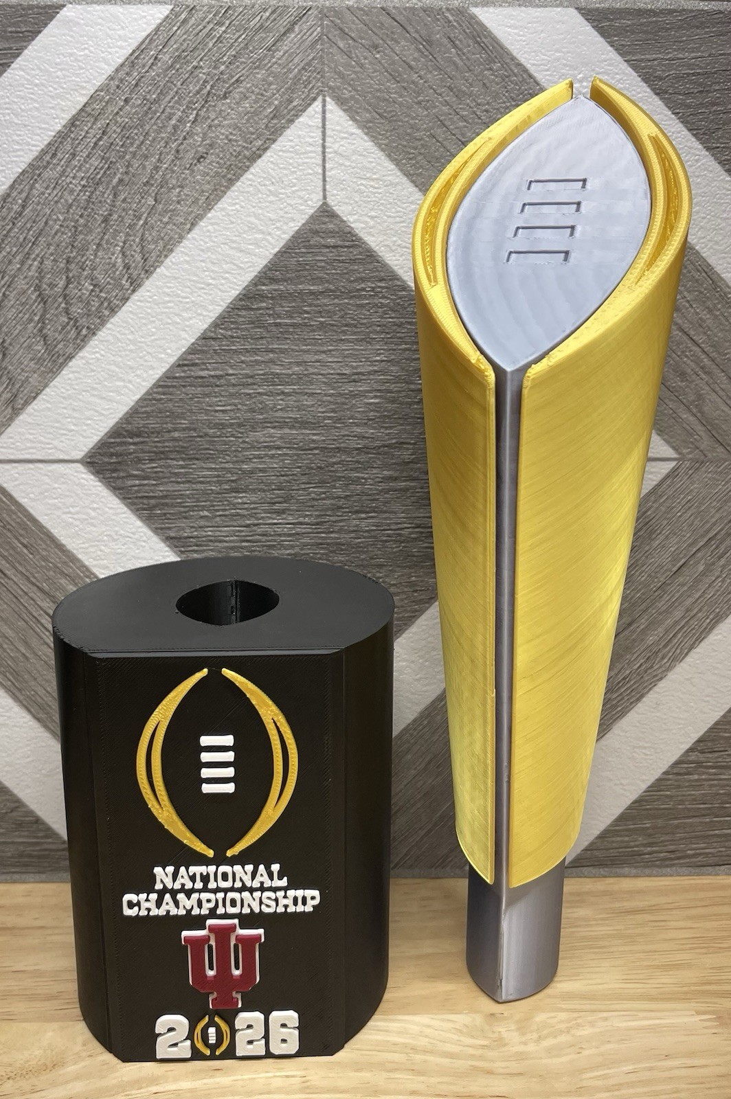 Indiana Hoosiers 2026 Season 9-in CFP National Championship Trophy 3-D Printed