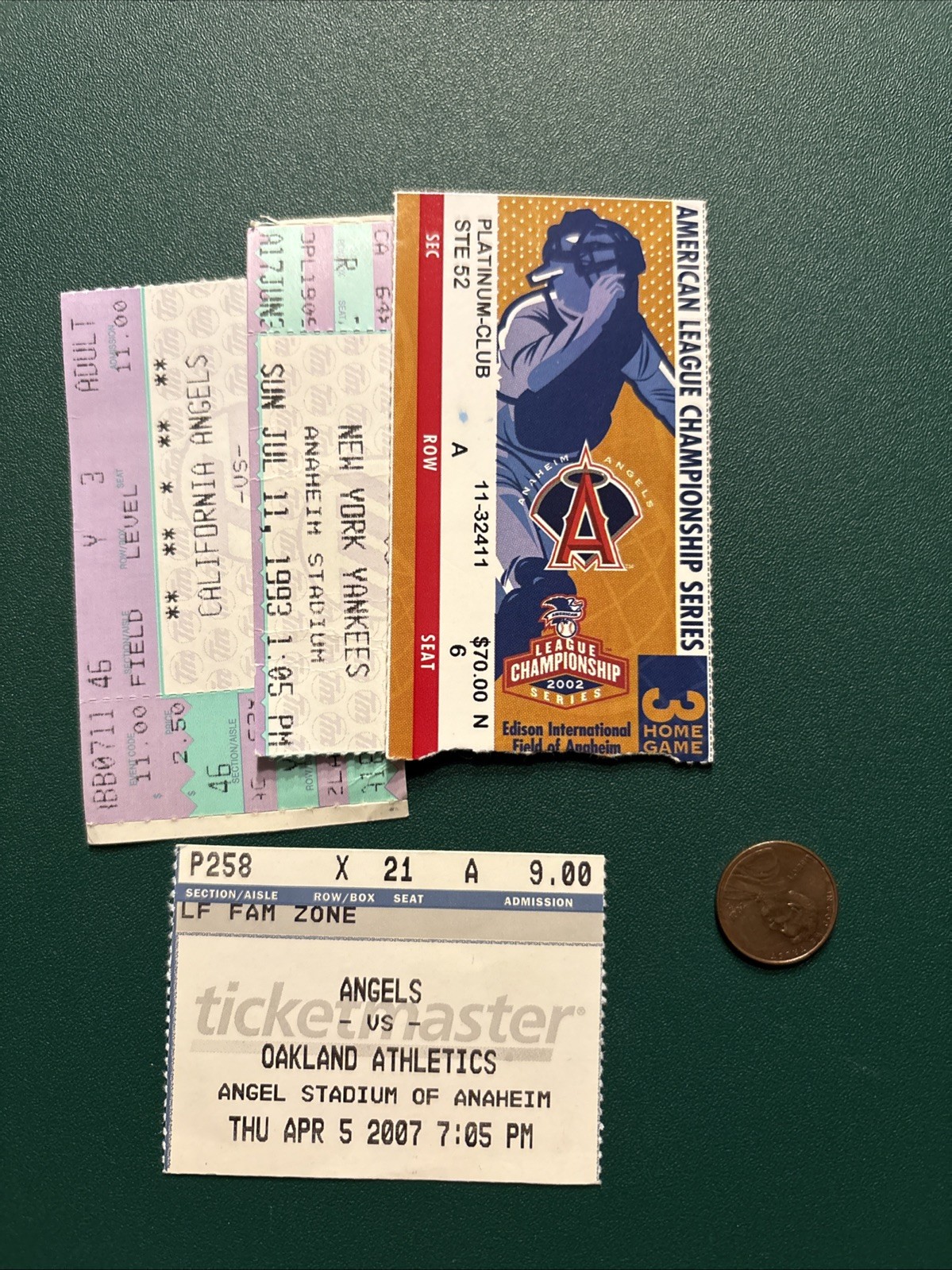 Mike Piazza 420th HR Angels ticket stub lot 2002 ALCS Gm 5 Adam Kennedy 3 HR