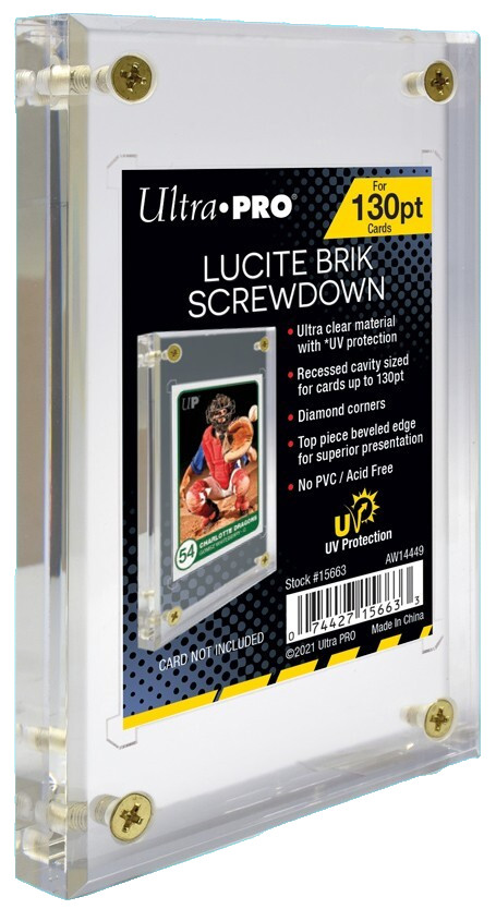 1 Ultra Pro 1/2″ Lucite 130pt Recessed Screwdown UV Safe Sport Card Display Case