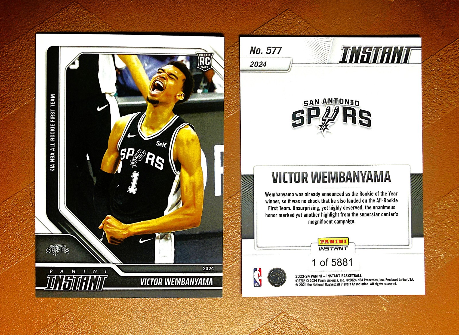 SALE 2023-24 Panini Instant Victor “Wemby” Wembanyama RC Rookie #577 Spurs /5881