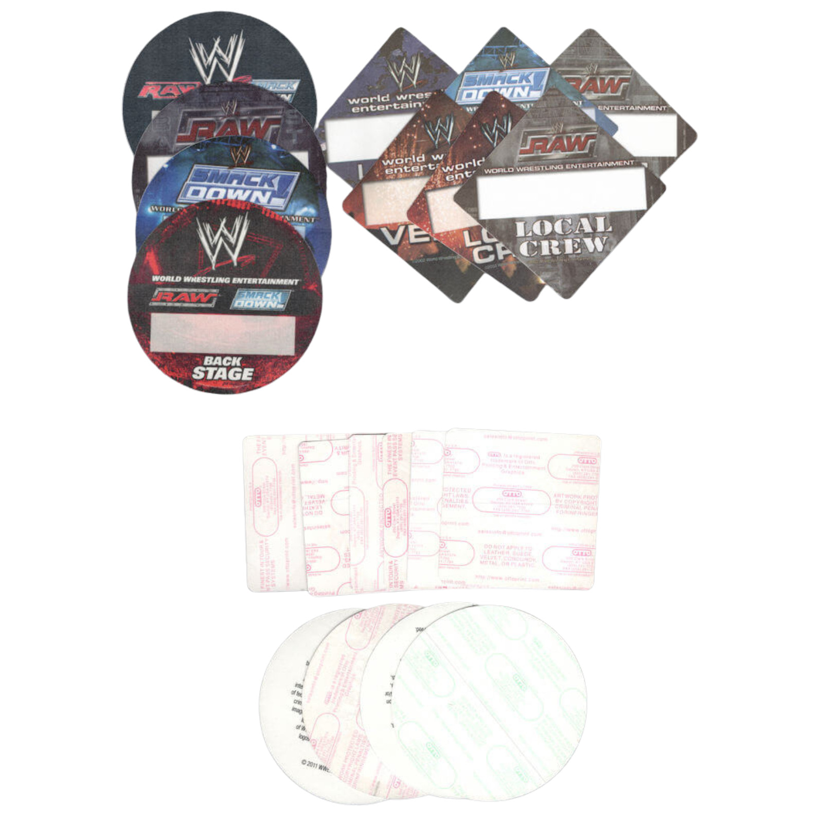 Vintage 2000s WWE Backstage Pass Lot – RAW & Smackdown Wrestling NOS Unused