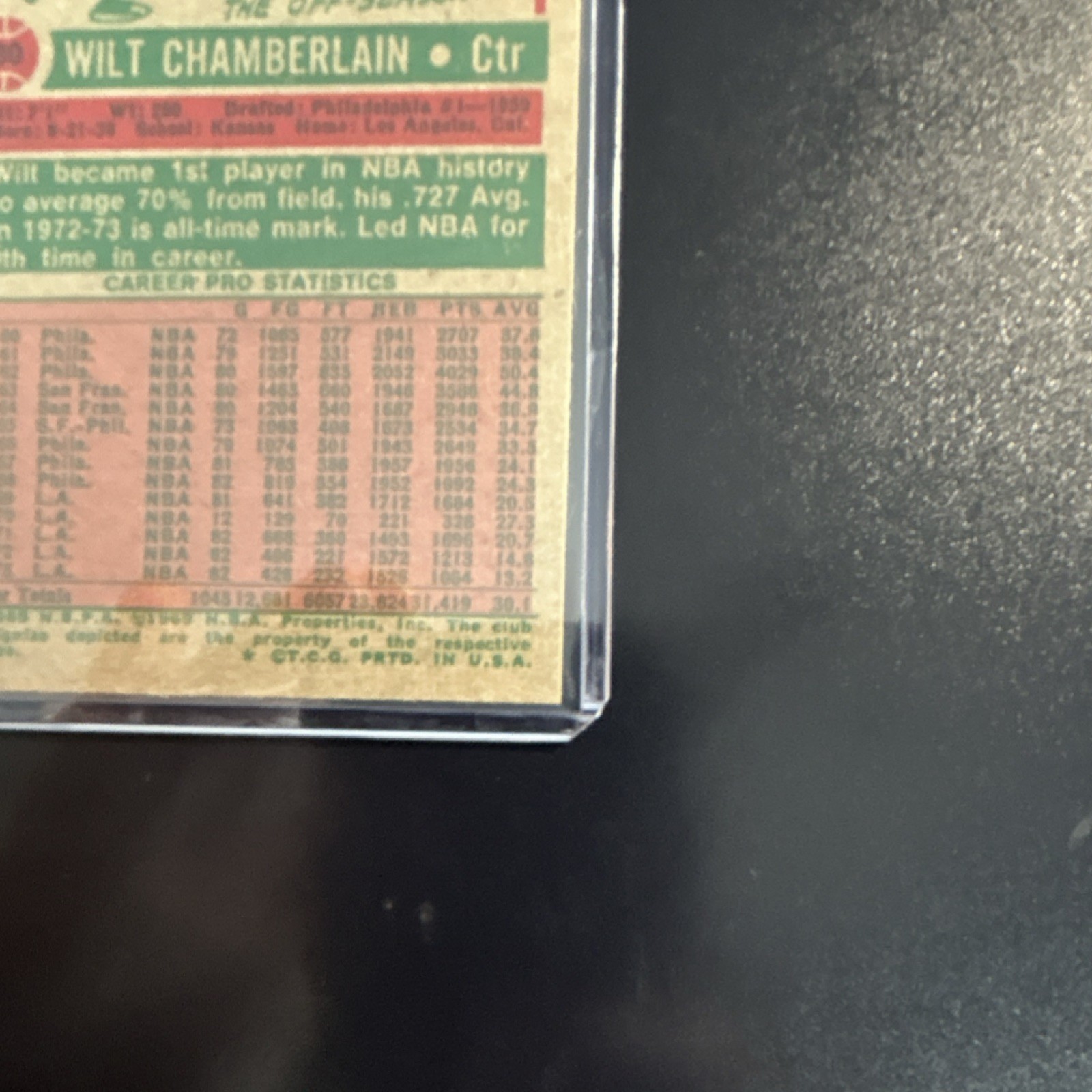 Topps 1973-74 Wilt Chamberlain #80 Los Angeles Lakers Base Set Basketball Card