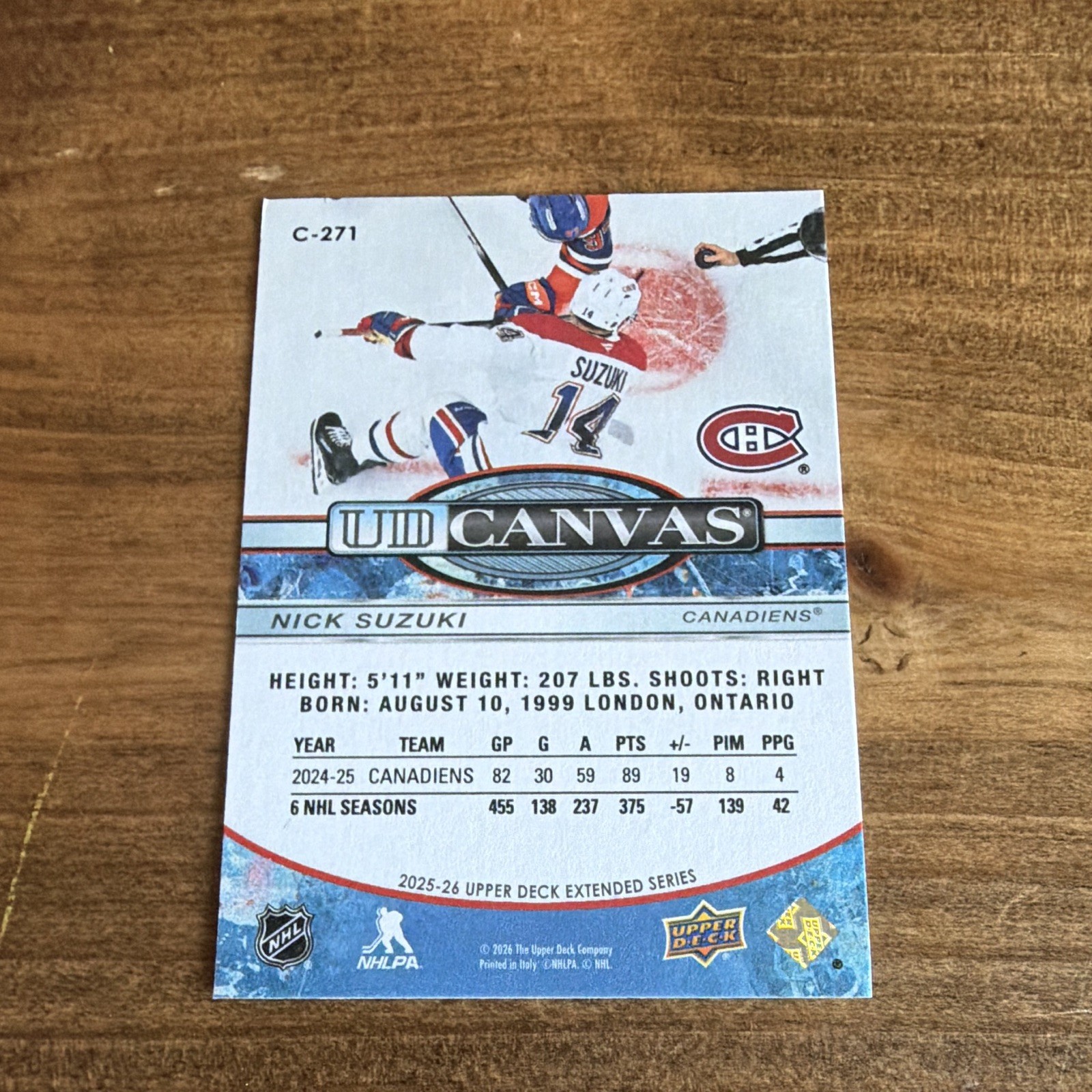 Upper Deck 2025-26 Extended Series UD Canvas Nick Suzuki #C-271 Canadiens