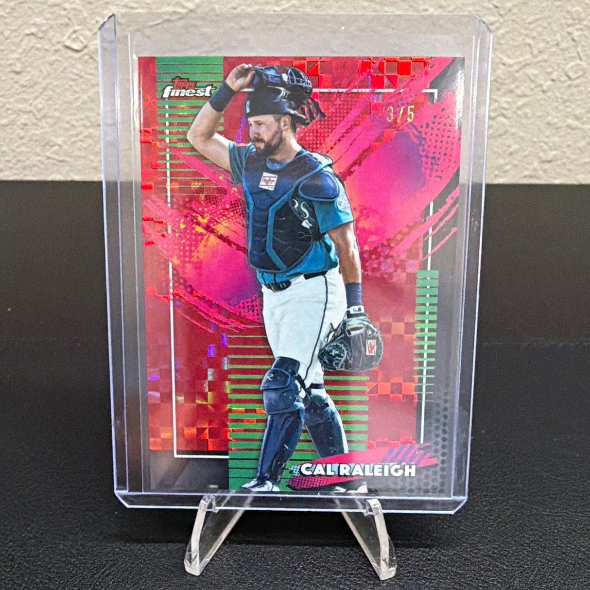 Topps Finest 2025 Cal Raleigh Seattle Mariners Uncommon Red Refractor #111 /5