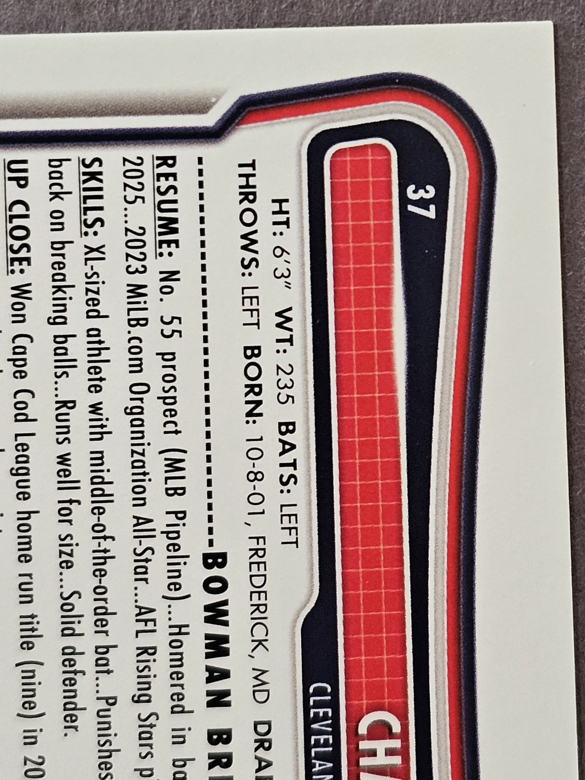 2026 Bowman Paper Chase DeLauter RC Yellow Pattern 41/75 #37 Guardians