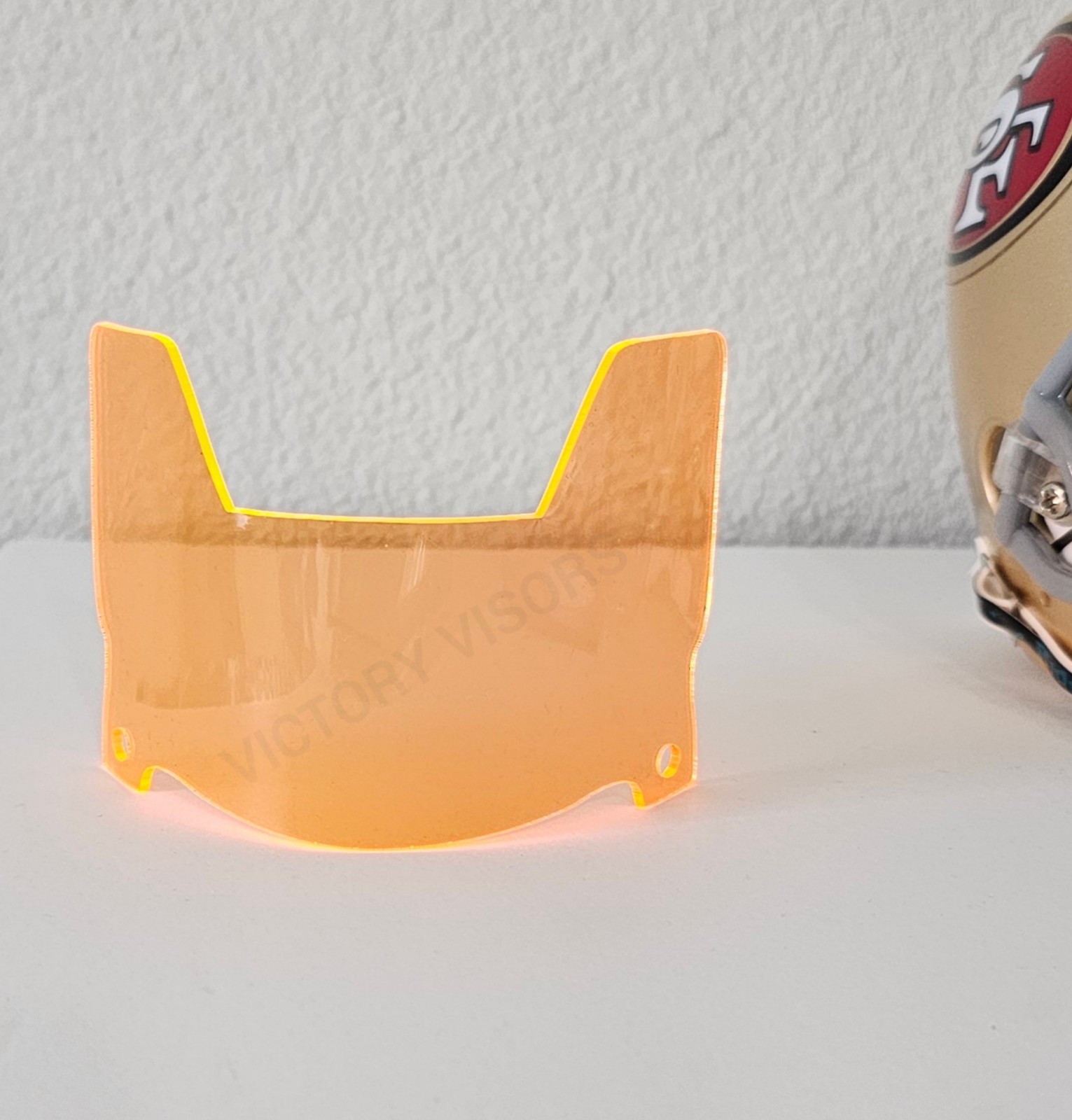 Transparent Orange (Vols) Mini Football Helmet Visor Eye Shield w/UA Clips.